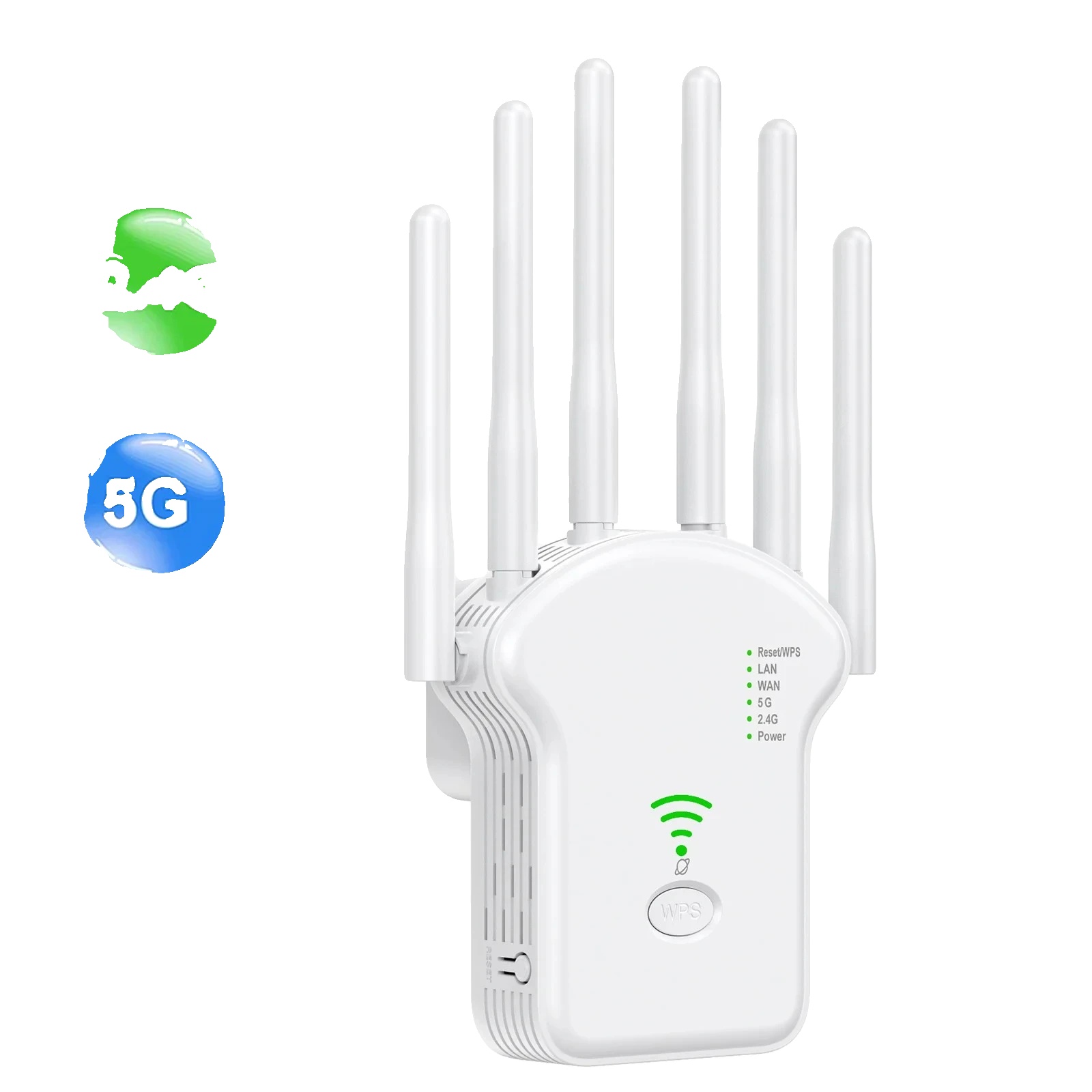 Wlan-repeater, Dualband-leistung, Verbesserte Abdeckung, 2.4g 5g 1200m Weiß