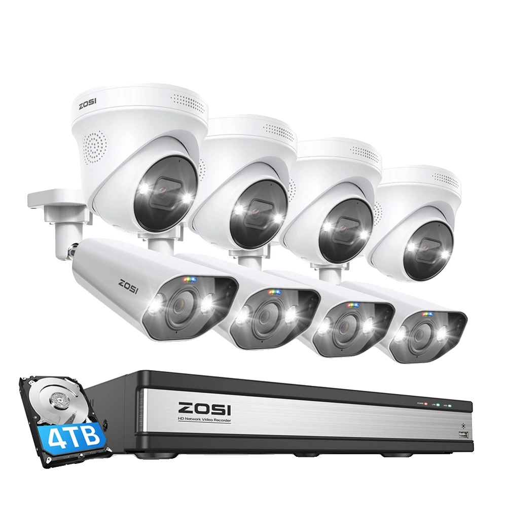 Sicherheitskamerasystem, 8mp Auflösung, Ki-erkennungstechnologie, 16ch 8kameras 4tb-a