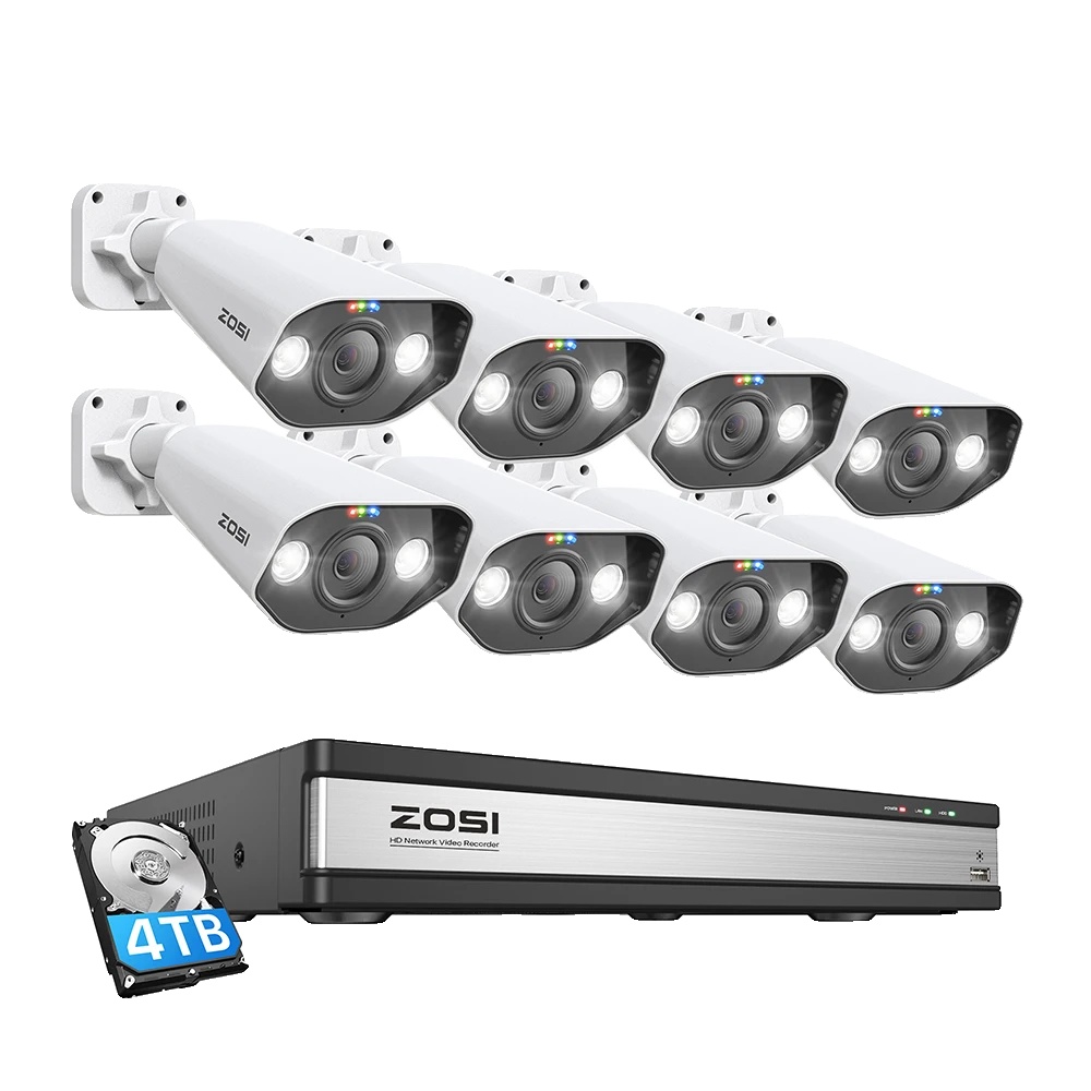 Sicherheitskamerasystem, 8mp Auflösung, Ki-erkennungstechnologie, 16ch 8cams 4tb-b
