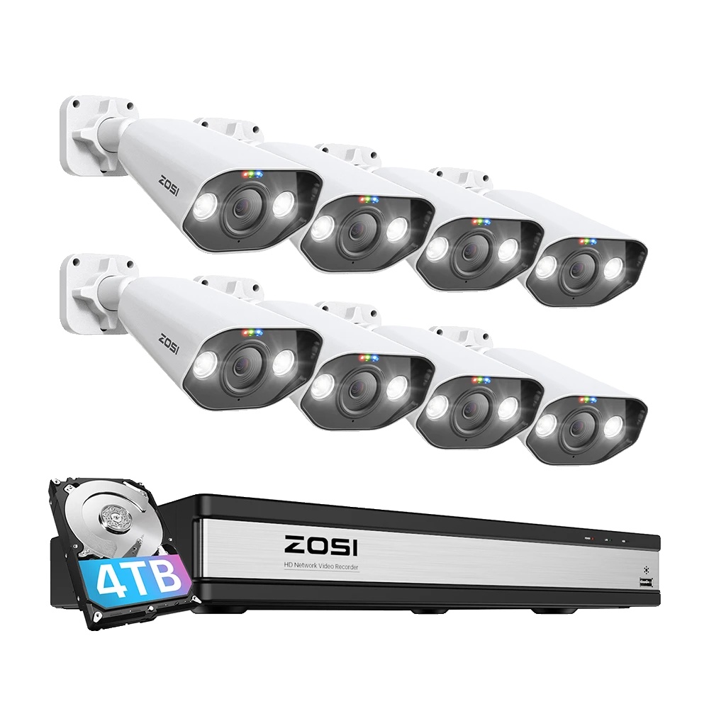 Sicherheitskamerasystem, 8mp Auflösung, Ki-erkennungstechnologie, 16ch 8cams 4tb