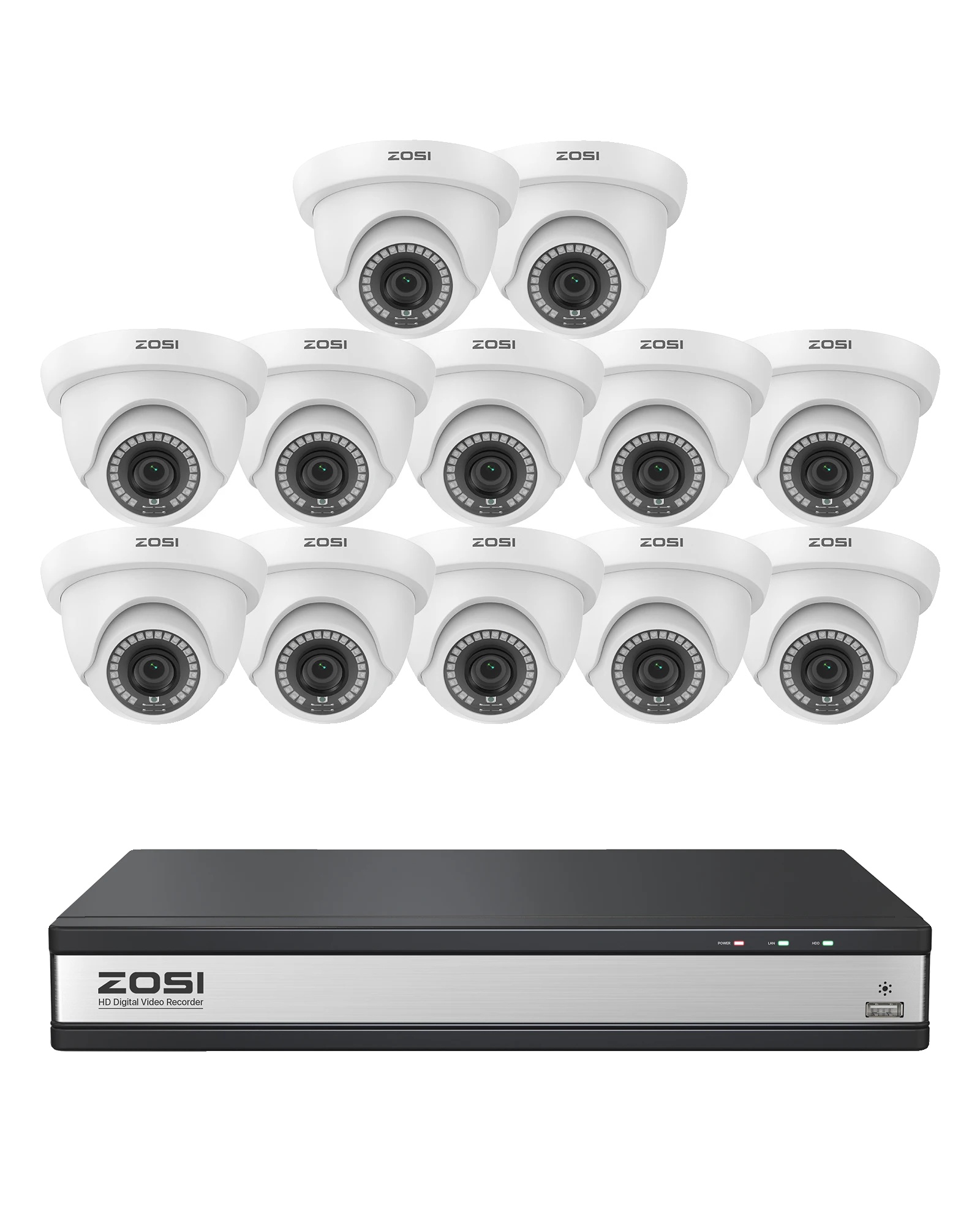 Sicherheitskamerasystem, Ki-erkennung, 1080p Klarheit, 16ch Dvr 12 Kameras, Keine-a