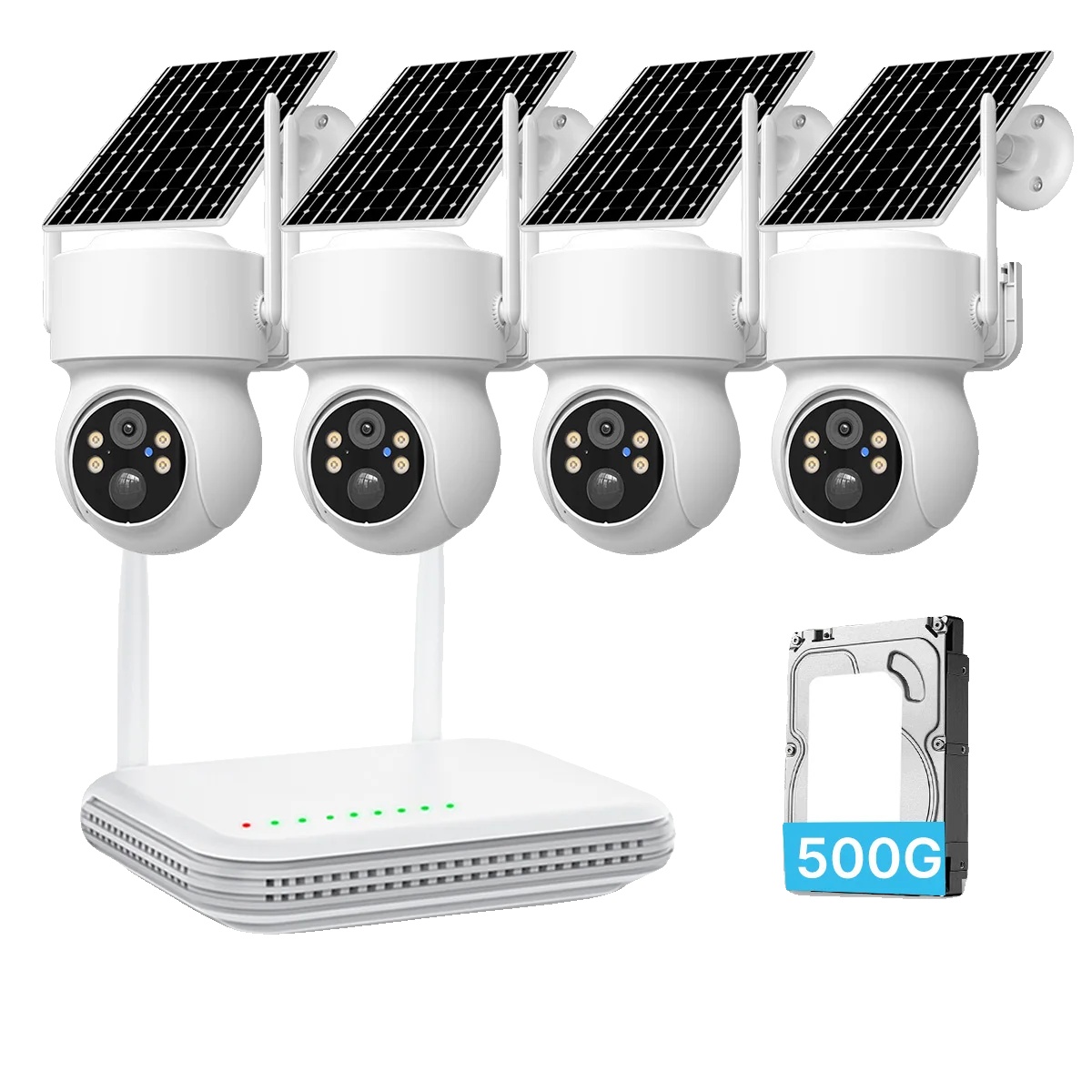 Wifi-kamera, Pir-menschenerkennung, Farb-nachtsicht, 4 Kamera 8ch Nvr Hinzufügen 500g
