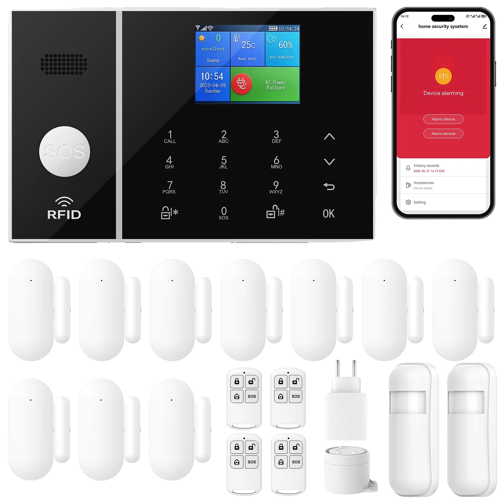 Alarmsystem, Wlan-konnektivität, Bewegungserkennung, 4g A