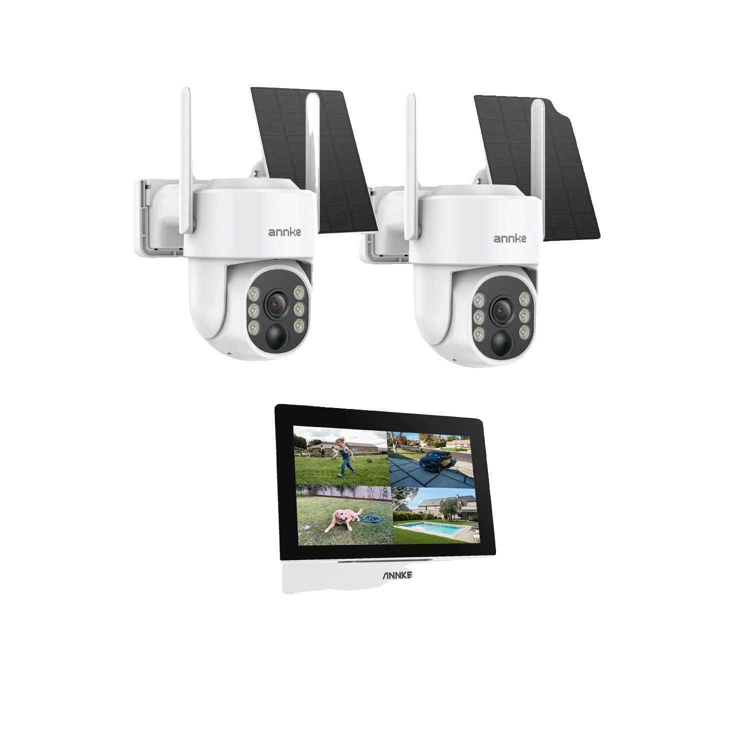 Drahtloses Sicherheitskamerasystem, 4mp Auflösung, Zwei-wege-audio, 2pcs Kamera, Kein Stecker