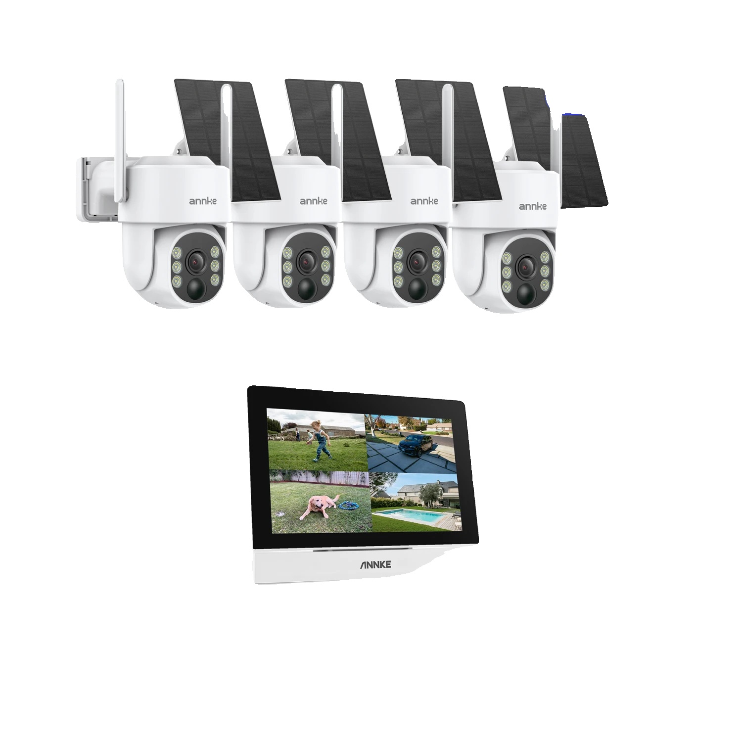 Drahtloses Sicherheitskamerasystem, 4mp Auflösung, Zwei-wege-audio, 4pcs Kamera, Kein Stecker-a