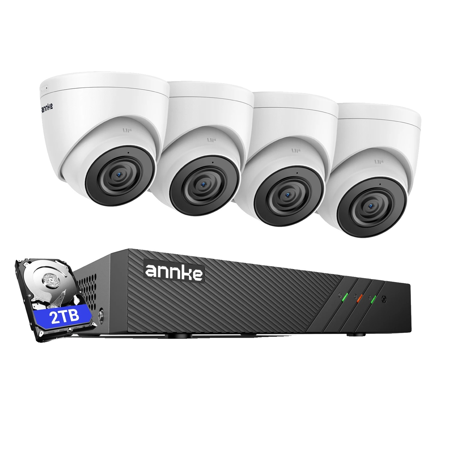 Sicherheitskamerasystem, Ki-erkennung, 24/7 Audioaufnahme, 4 Cams, 2t