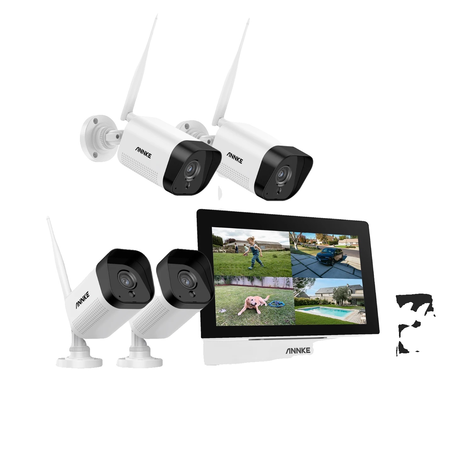 Sicherheitskamera, 3mp Auflösung, Zwei-wege-audio, I51cn 4pcs 64g Sd
