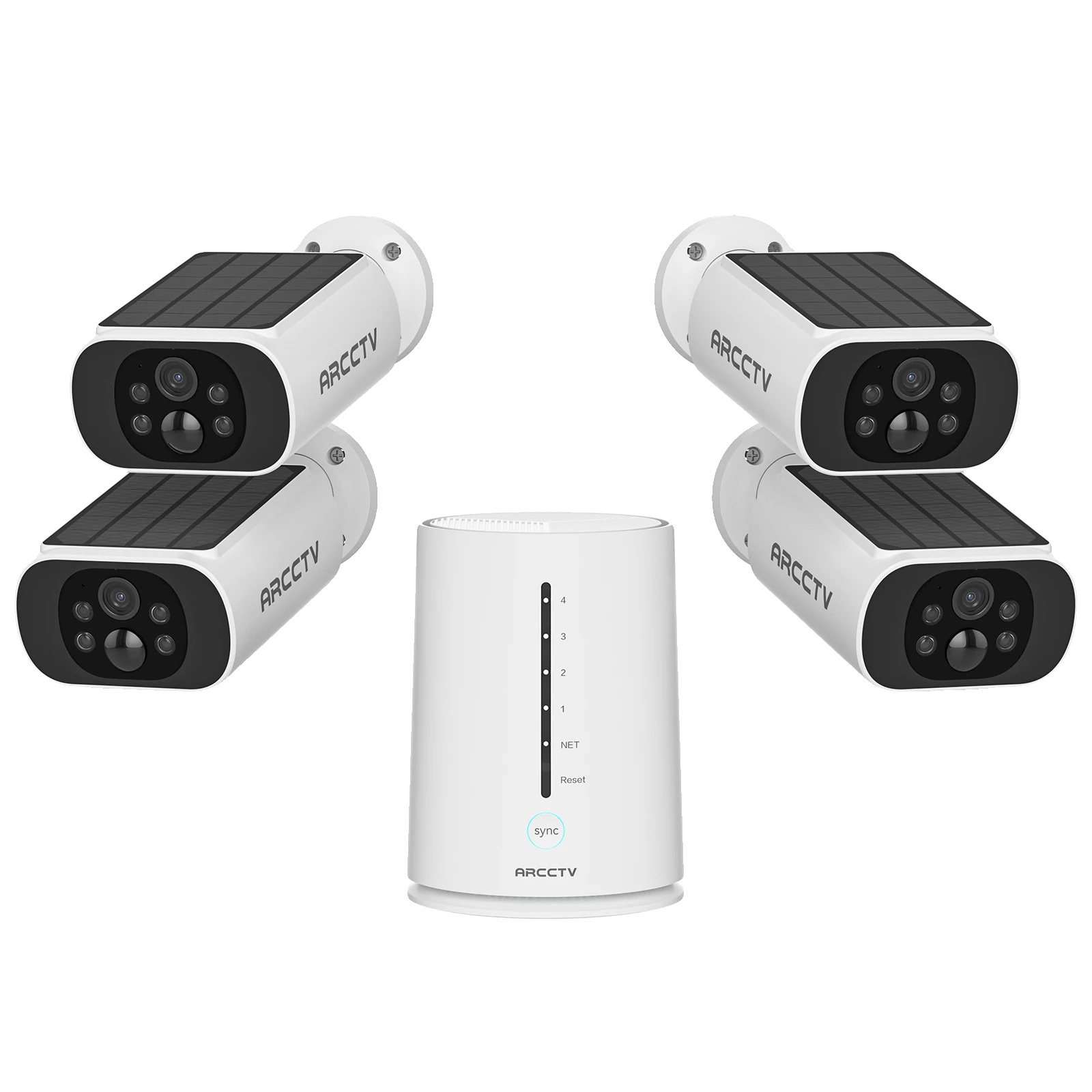 Überwachungssystem, 4mp Auflösung, Solarbetrieben, Nachtsicht, Bis Zu 4 Kameras, Ip66 Wasserdicht