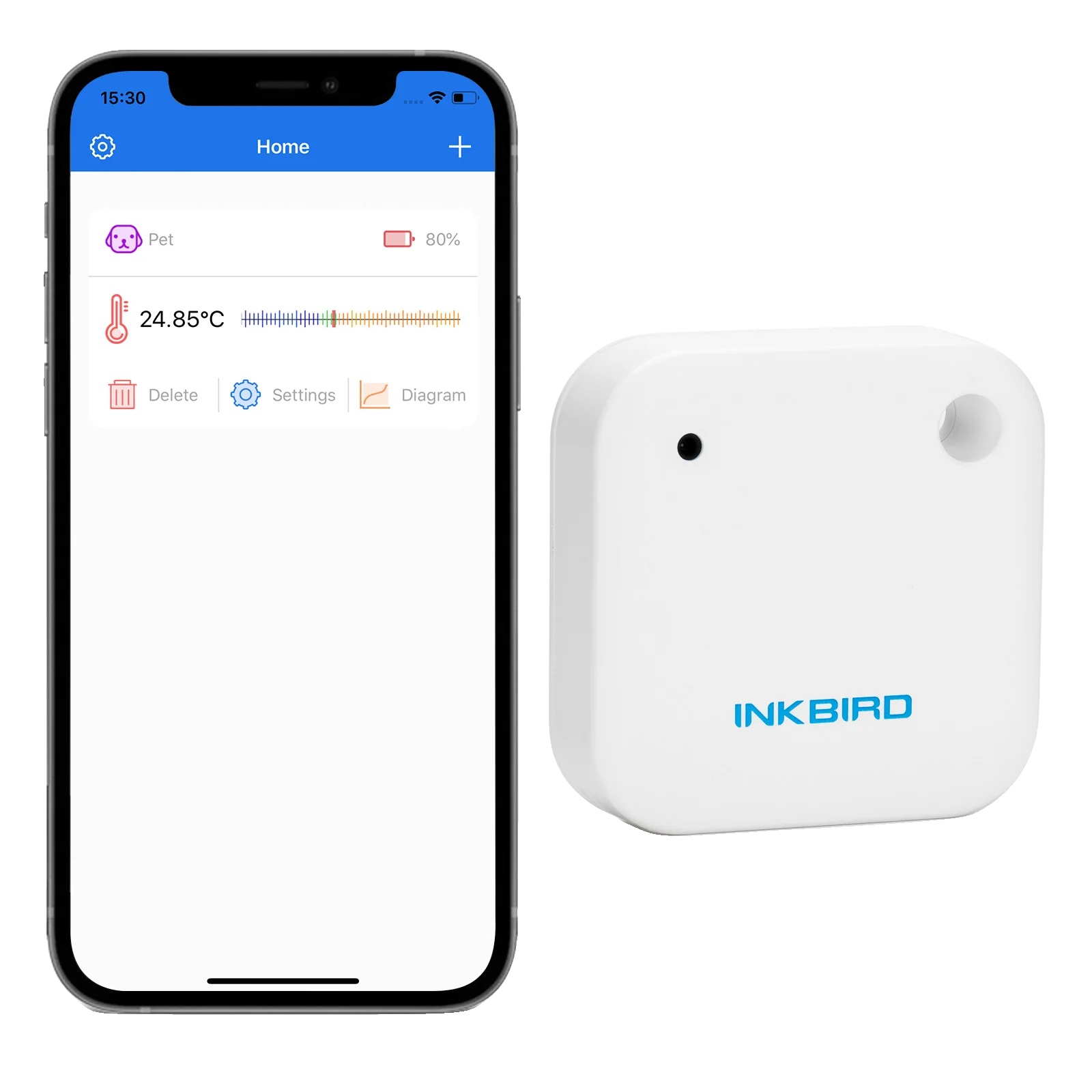 Temperatursensor, Bluetooth-konnektivität, Wasserdichtes Design, Wie Abgebildet