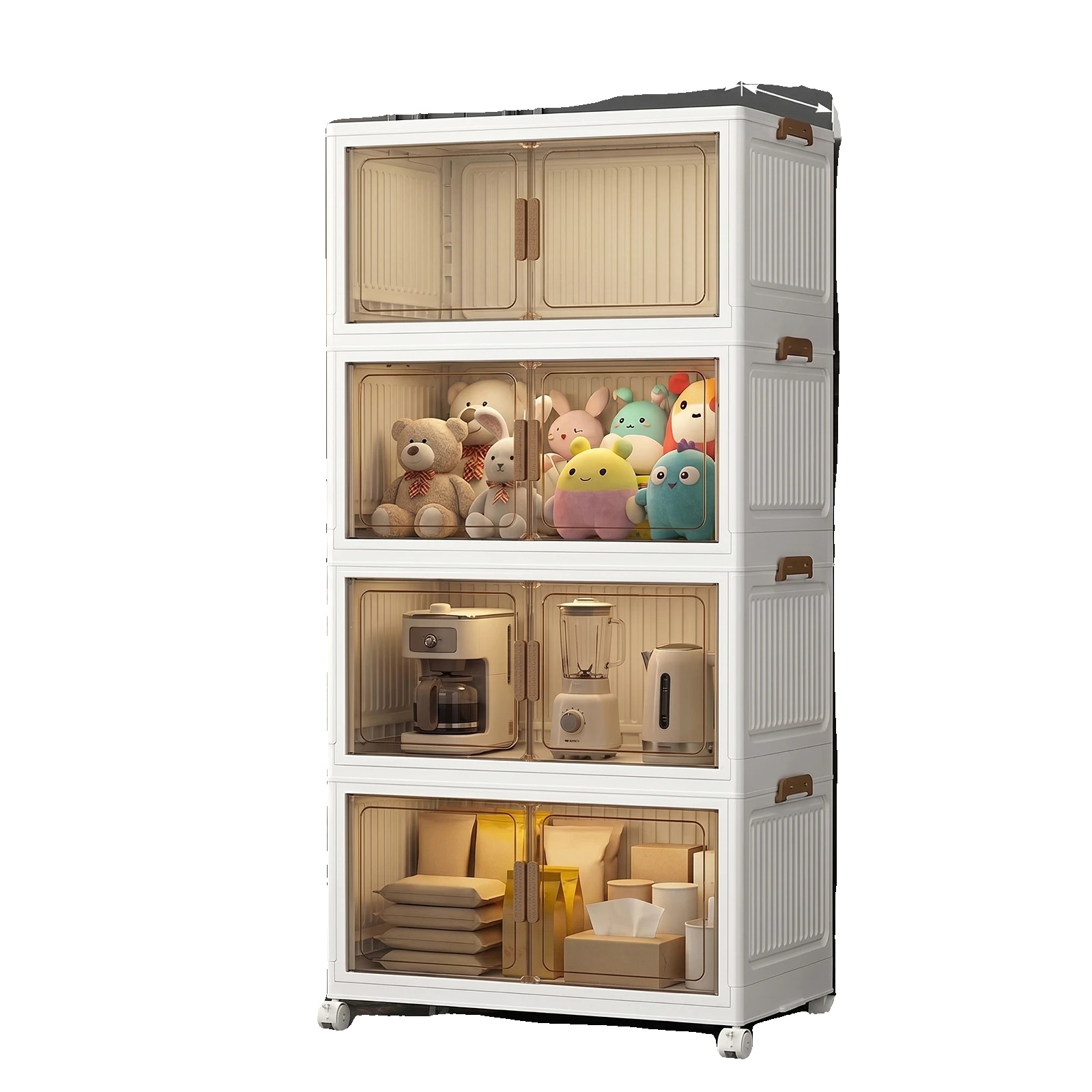Aufbewahrungsbox, Verstellbare Schichtung, Einfache Mobilität, 4-layer