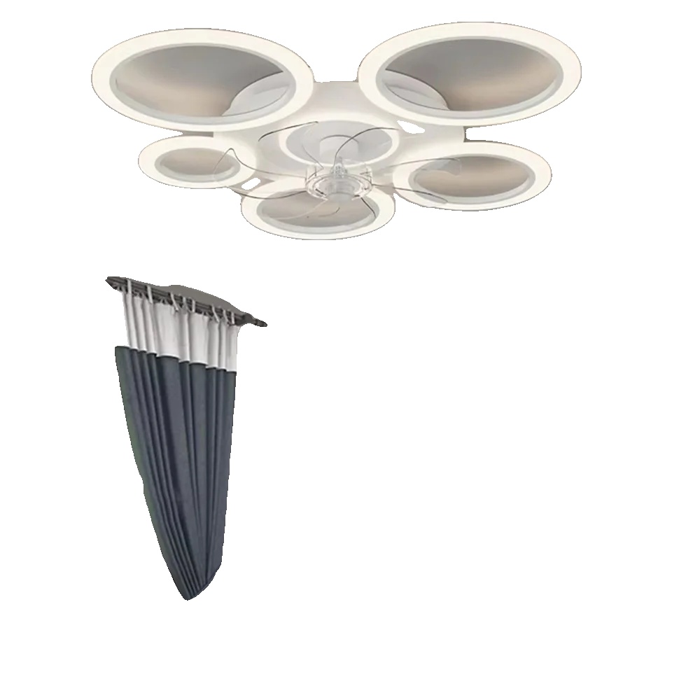 Deckenventilator, 6 Geschwindigkeitsstufen, Einstellbare Led-beleuchtung, Weiss