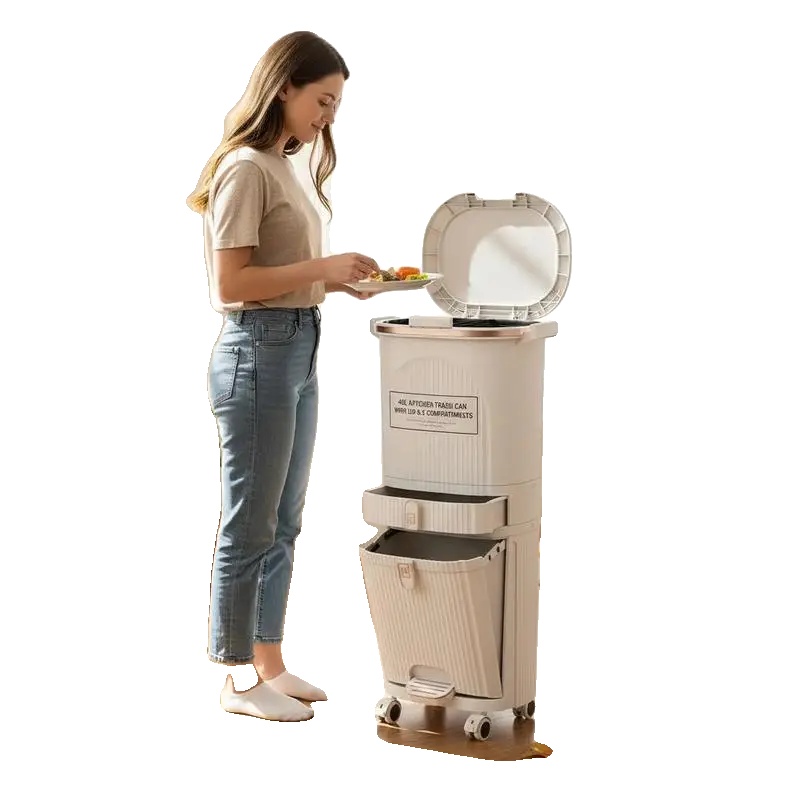 Mülltonne, 3 Fächer, Hands-free-betrieb, Fxcgkdytzhmcz0