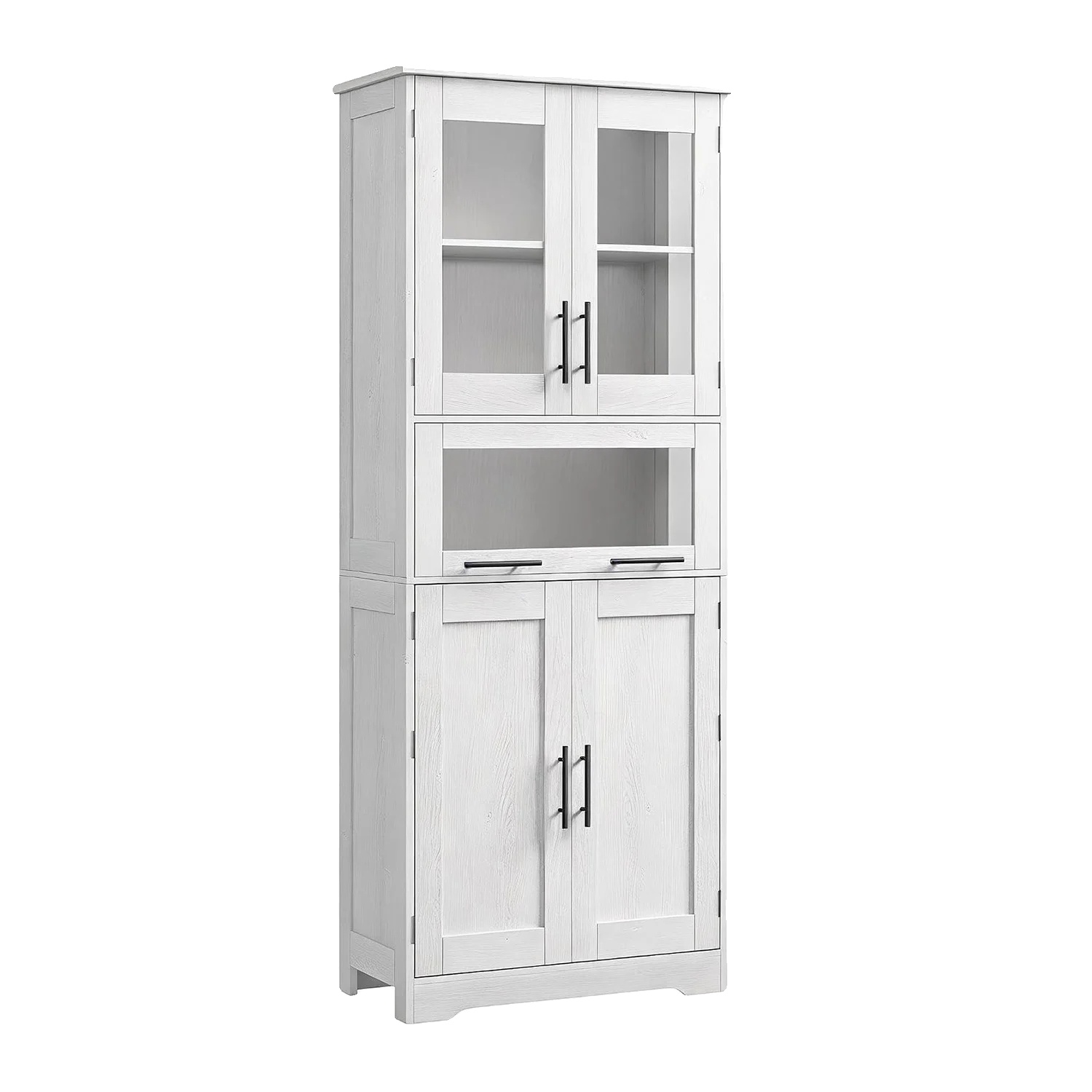 Badezimmerschrank, 5 Türen, Verstellbare Regale, Weiss