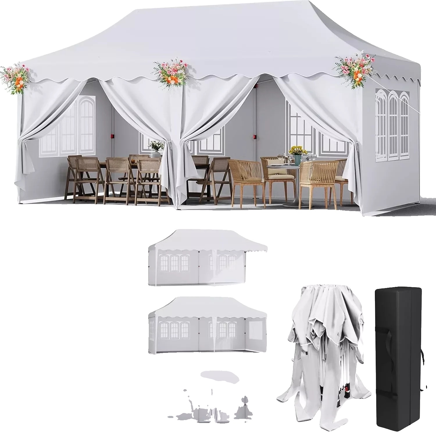 Pavillon, Wasserdichtes Design, Uv-schutz, Weiß