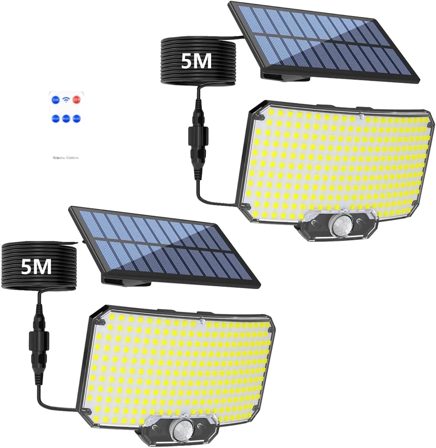 Solar-led-lampen, Bewegungssensor, Wasserdichtes Design, 2 Pack