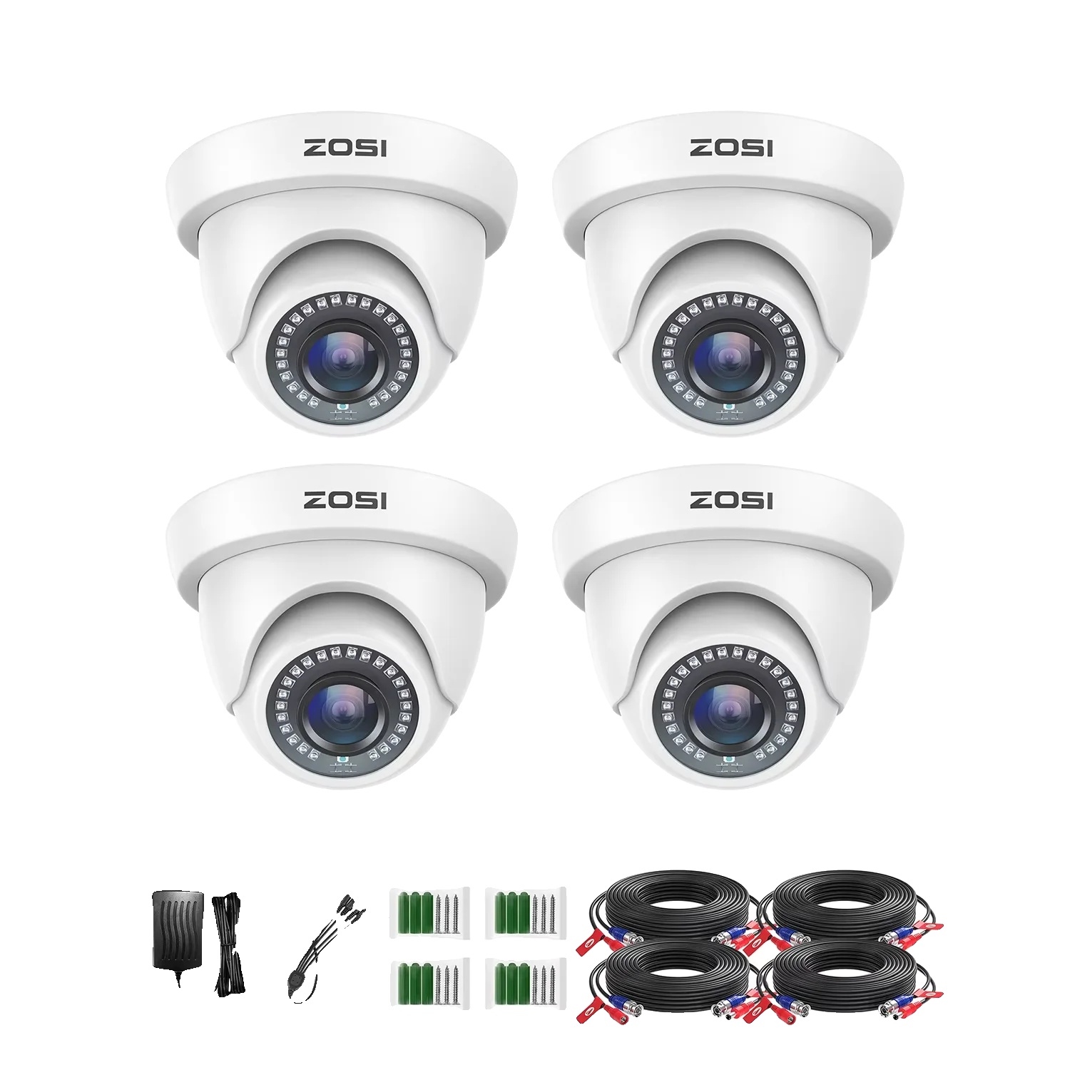 Dome-sicherheitskamera, 1080p Auflösung, Nachtsichtfähigkeit, 4pack