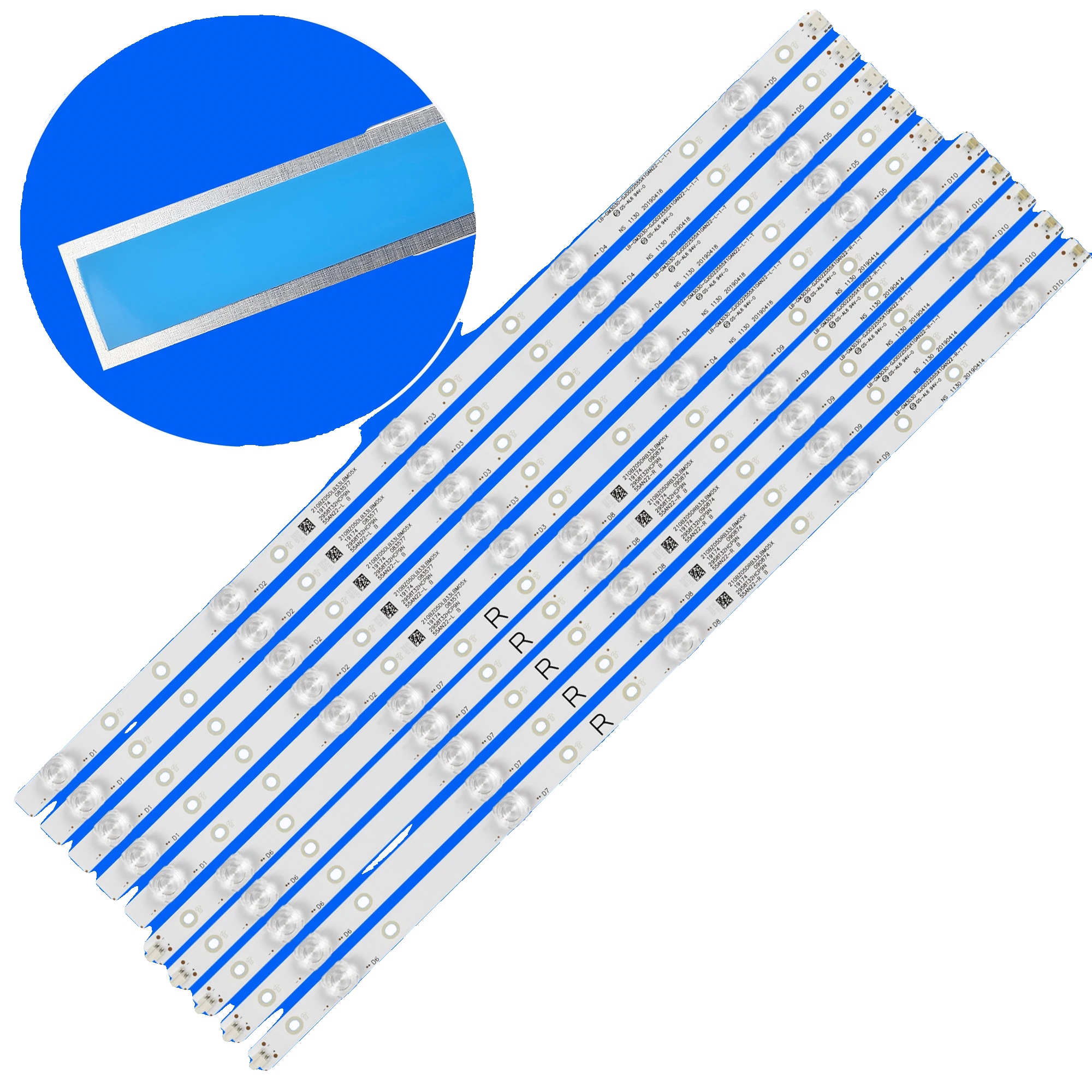 Led-hintergrundbeleuchtungsstreifen, 1080 Mm Länge, 10 Led-perlen, 3v Spannung, Hochwertiges Pvc, Kompatibel Mit Verschiedenen Tv-modellen