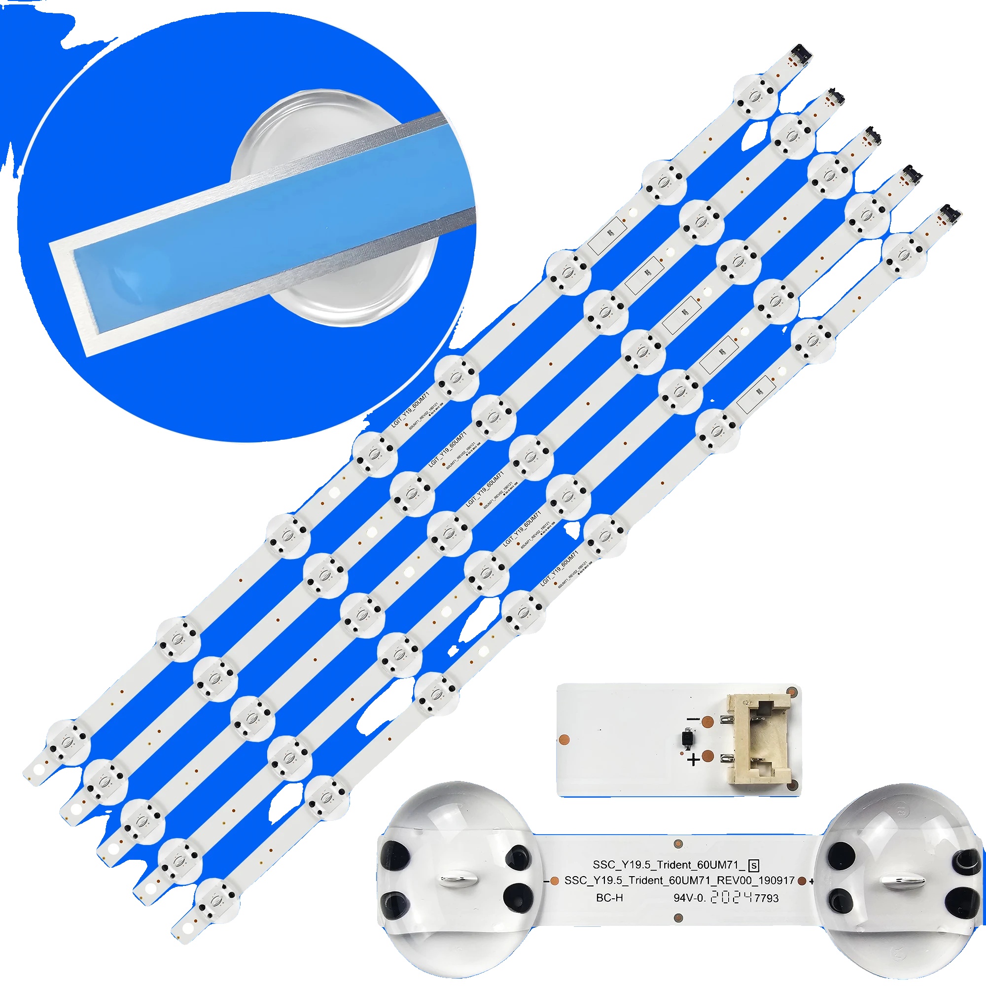 Led-hintergrundbeleuchtungsstreifen, 670 Mm Länge, 8 Led-perlen Pro Streifen, 6v Spannung, Kompatibel Mit Ssc19.5trident, 60um6900pua