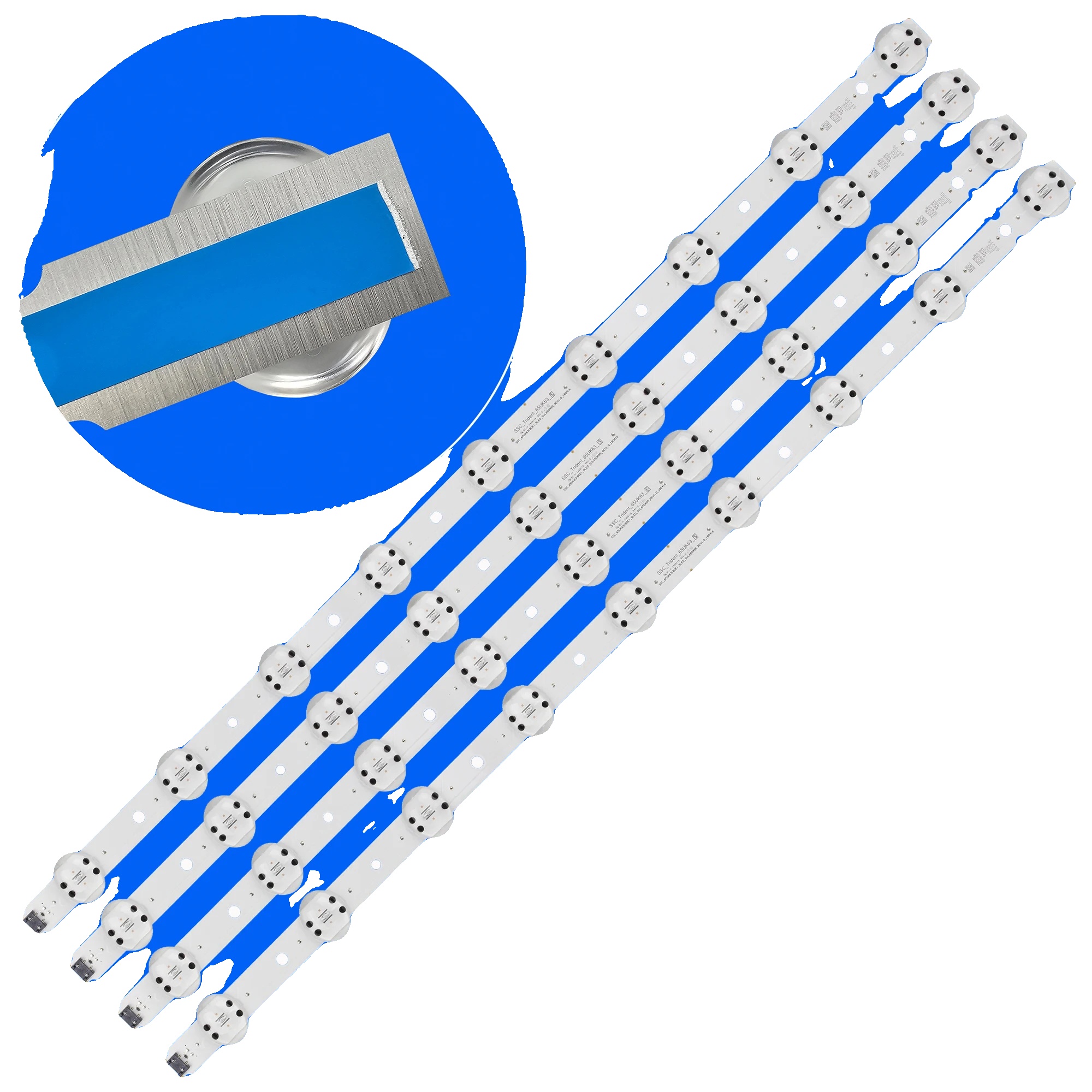 Led-hintergrundbeleuchtungsstreifen, Länge 713 Mm, 9 Led-perlen, 6v Pro Led-lampe, Hochwertiges Pvc, Kompatibel Mit Mehreren Tv-modellen