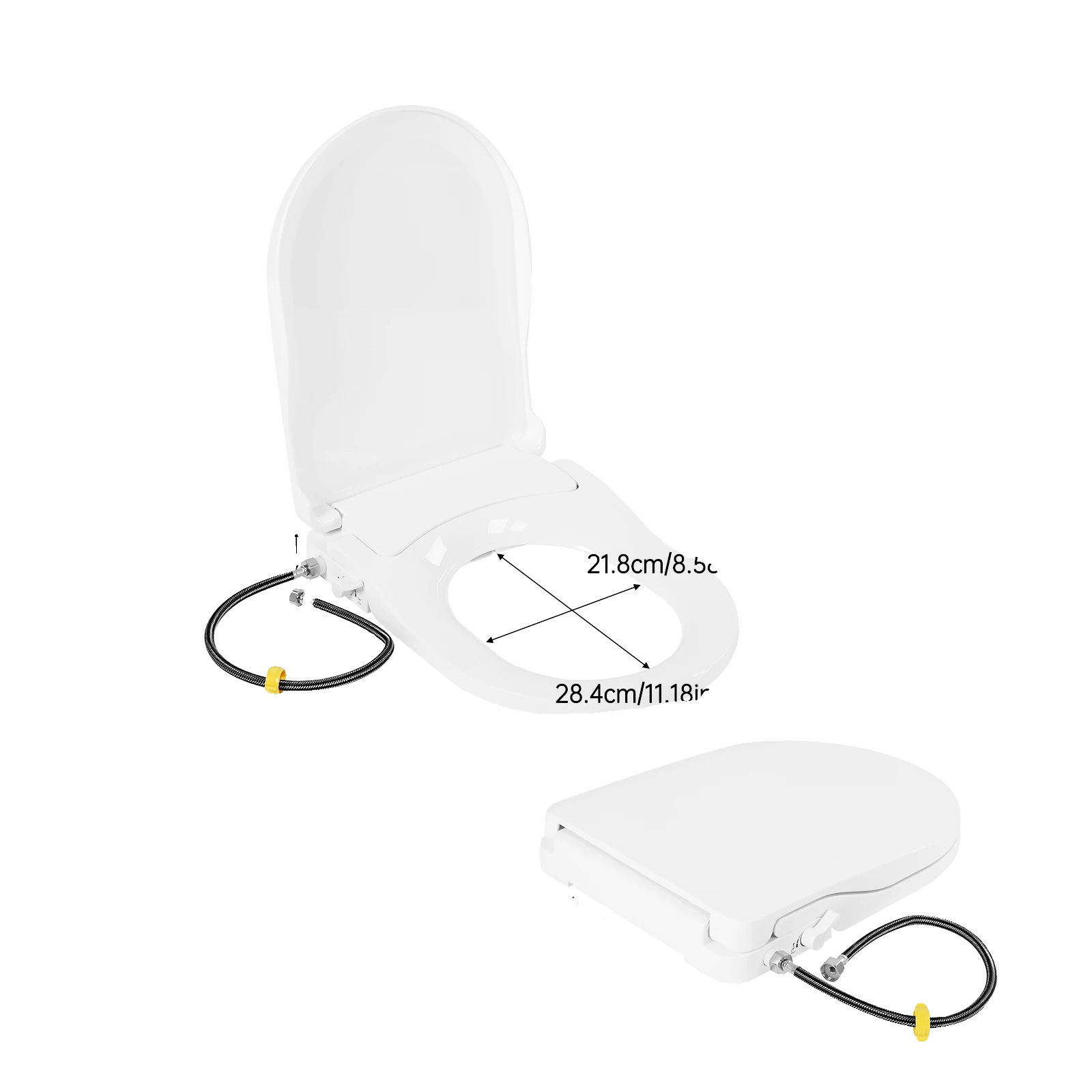 Bidet-toilettensitz, Dual-düsen-wasch, Ergonomisches Design, Weiss