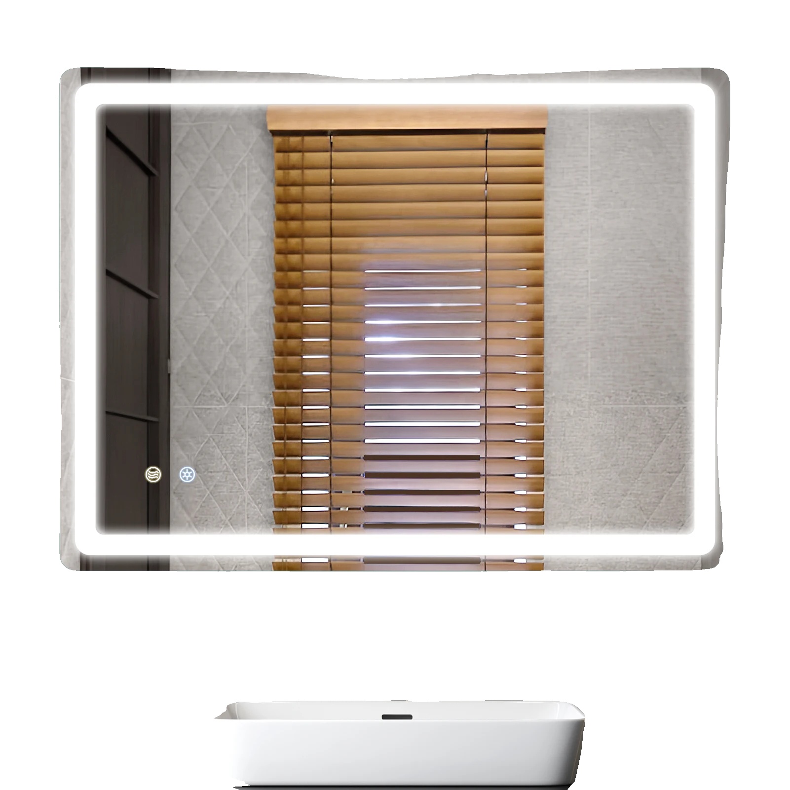 Led Badezimmer-wandspiegel, Dimmbare Intelligente Beleuchtung, Beschlagfreie Funktion, 60x80cm Keine Zeit
