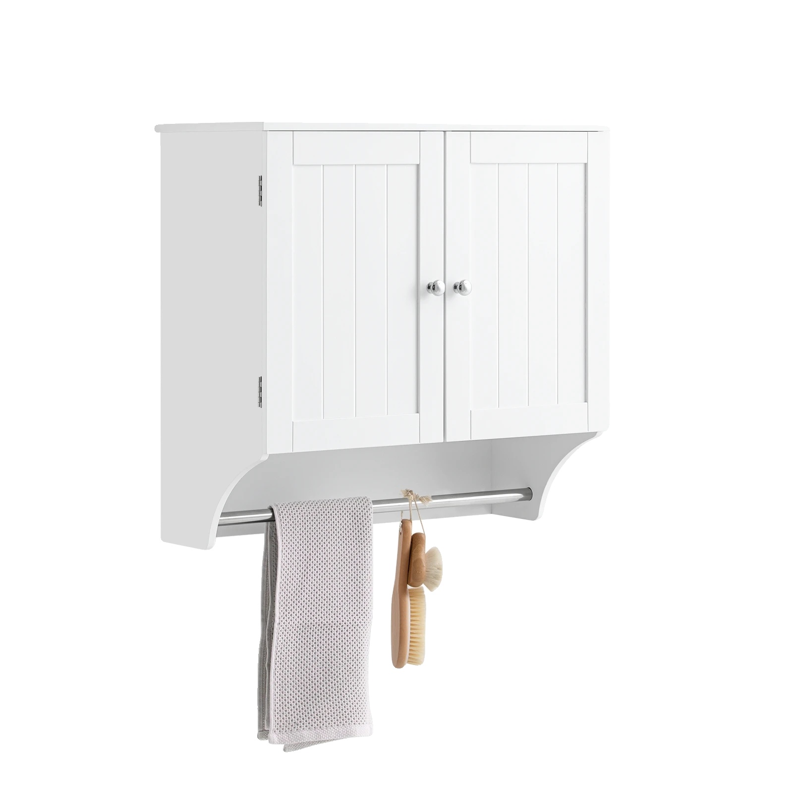Hängender Kleiderschrank, Magnetverschluss, Verstellbare Regale, Weiss