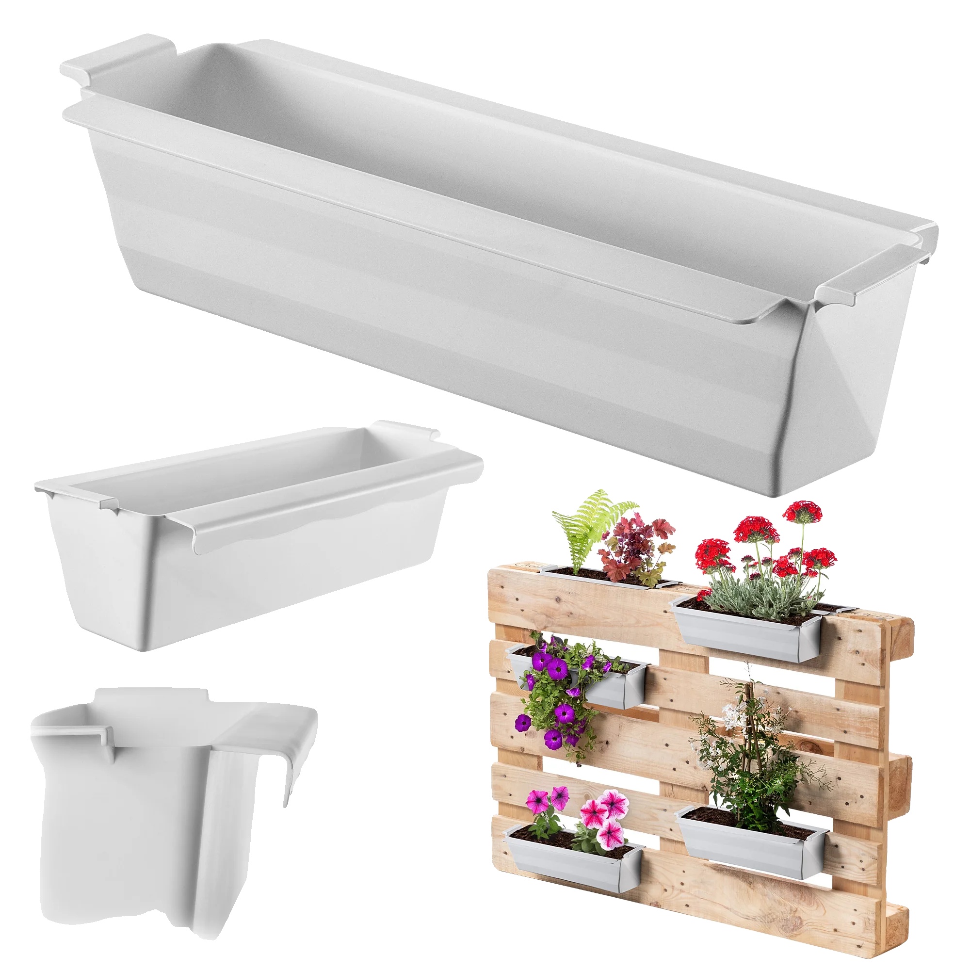 Blumentopf, Wetterfest, Leichtes Design, Weiss