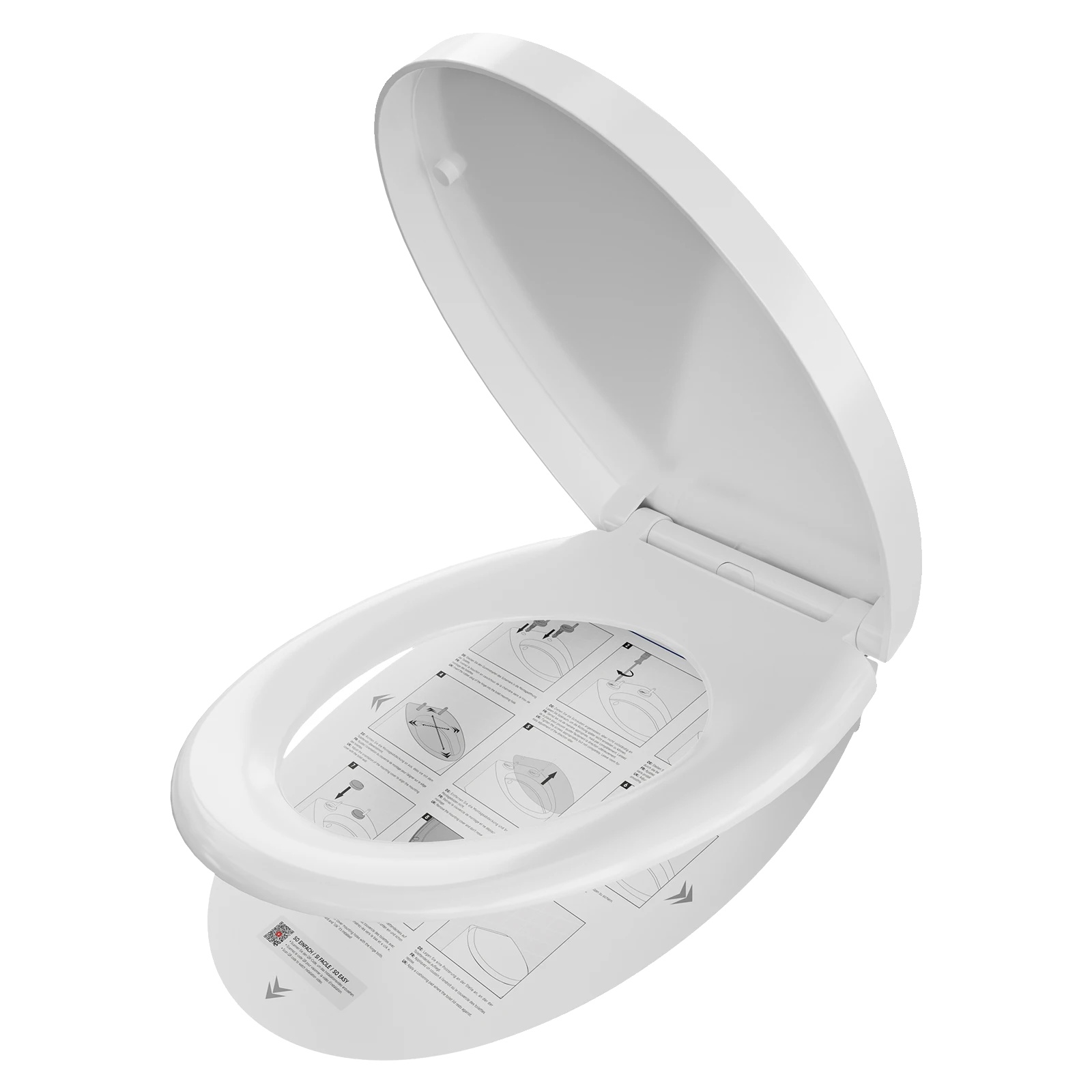 Toilettensitz, Polypropylen-material, O-förmiges Design, 150 Kg Tragfähigkeit, Sanft Schließender Mechanismus, Schnellverschluss-funktion