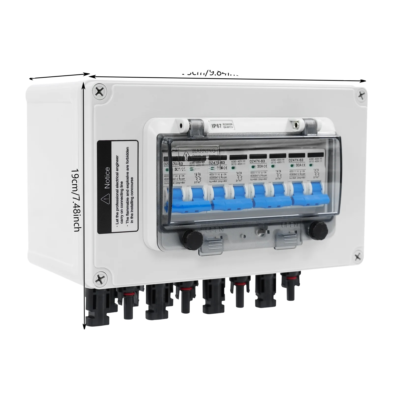 Photovoltaik-gleichstromschalter, 4 Stränge Ein/aus, Wasserdichtes Gehäuse, Weiss