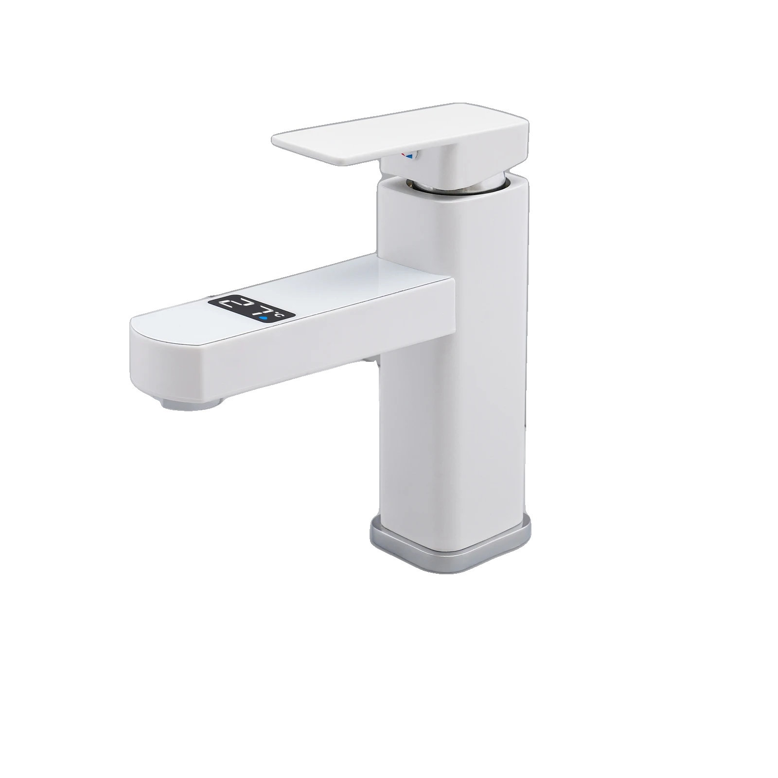 Waschbeckenarmatur, Edelstahlkonstruktion, Led-digitalanzeige, 10,5 Cm X 17,5 Cm Abmessungen, Einhanddesign, Temperaturbereich 0-99°c