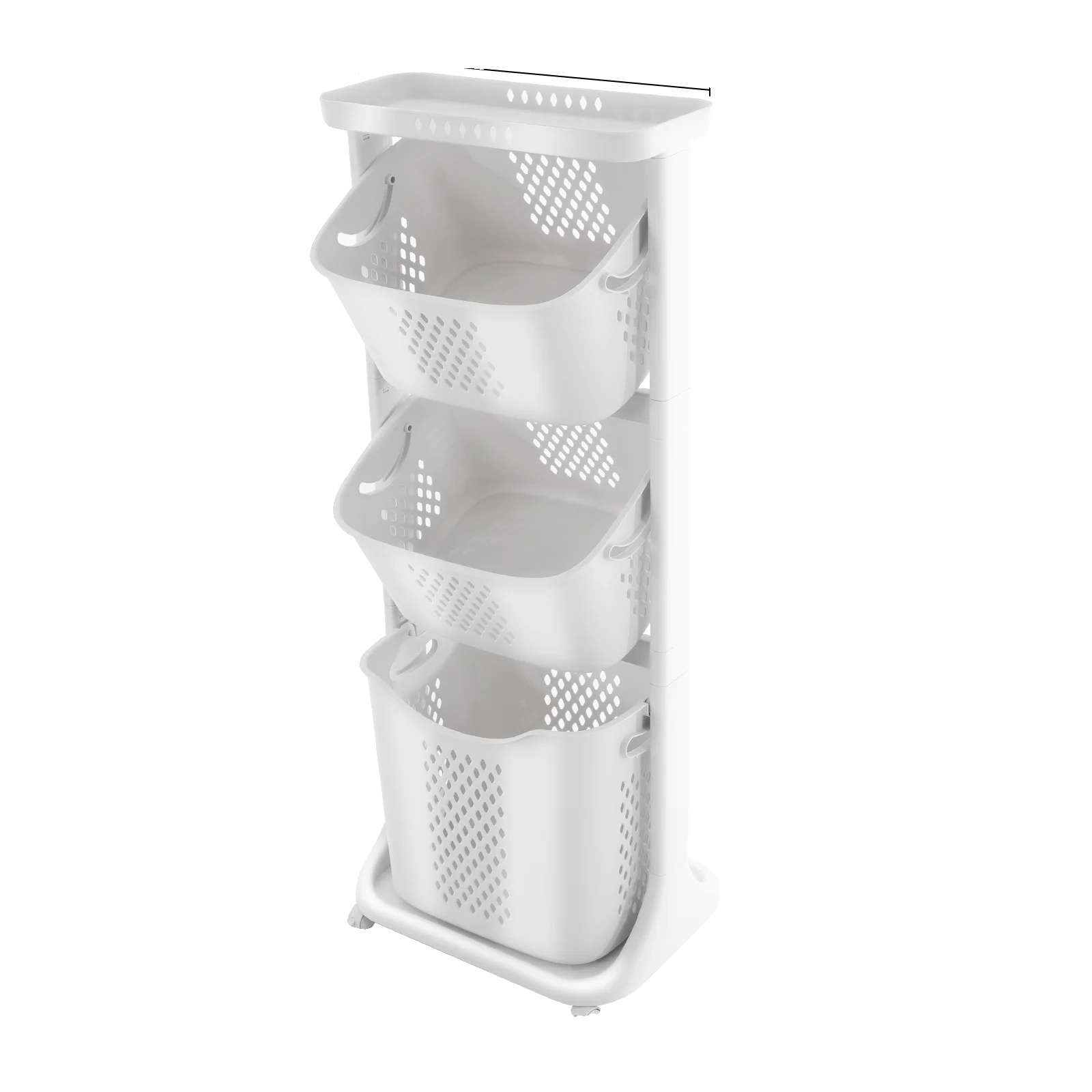 Wäschekorb, Poröses Design, Geräumiger Stauraum, Weiss