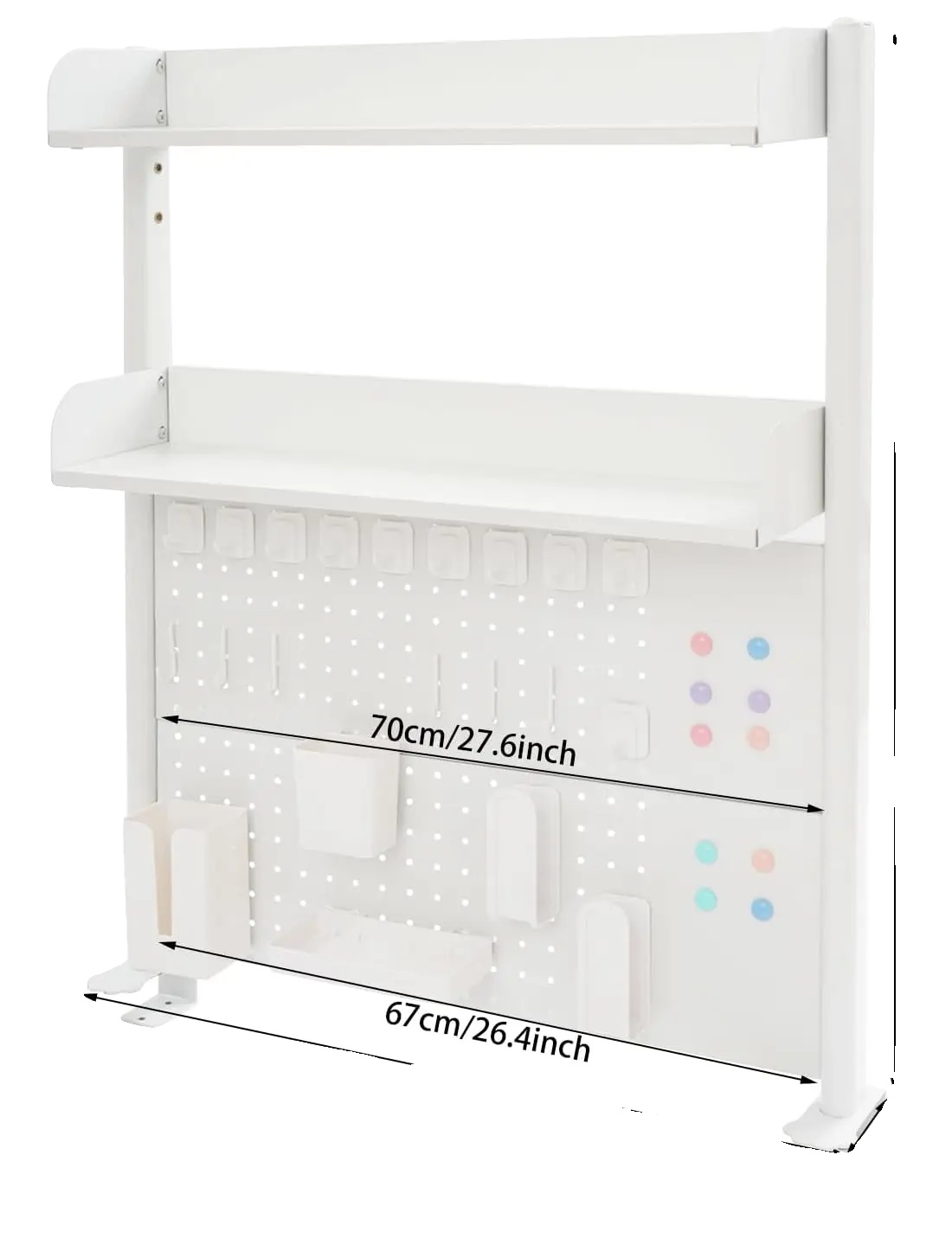 Schreibtischorganizer, Lochplatten-design, Verstellbare Trennwände, Weiss
