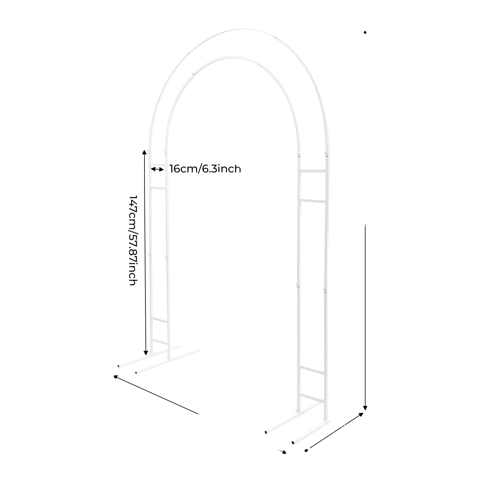 Hintergrundständer, Doppeltuben-design, Robuste Stahlkonstruktion, Weiss, M