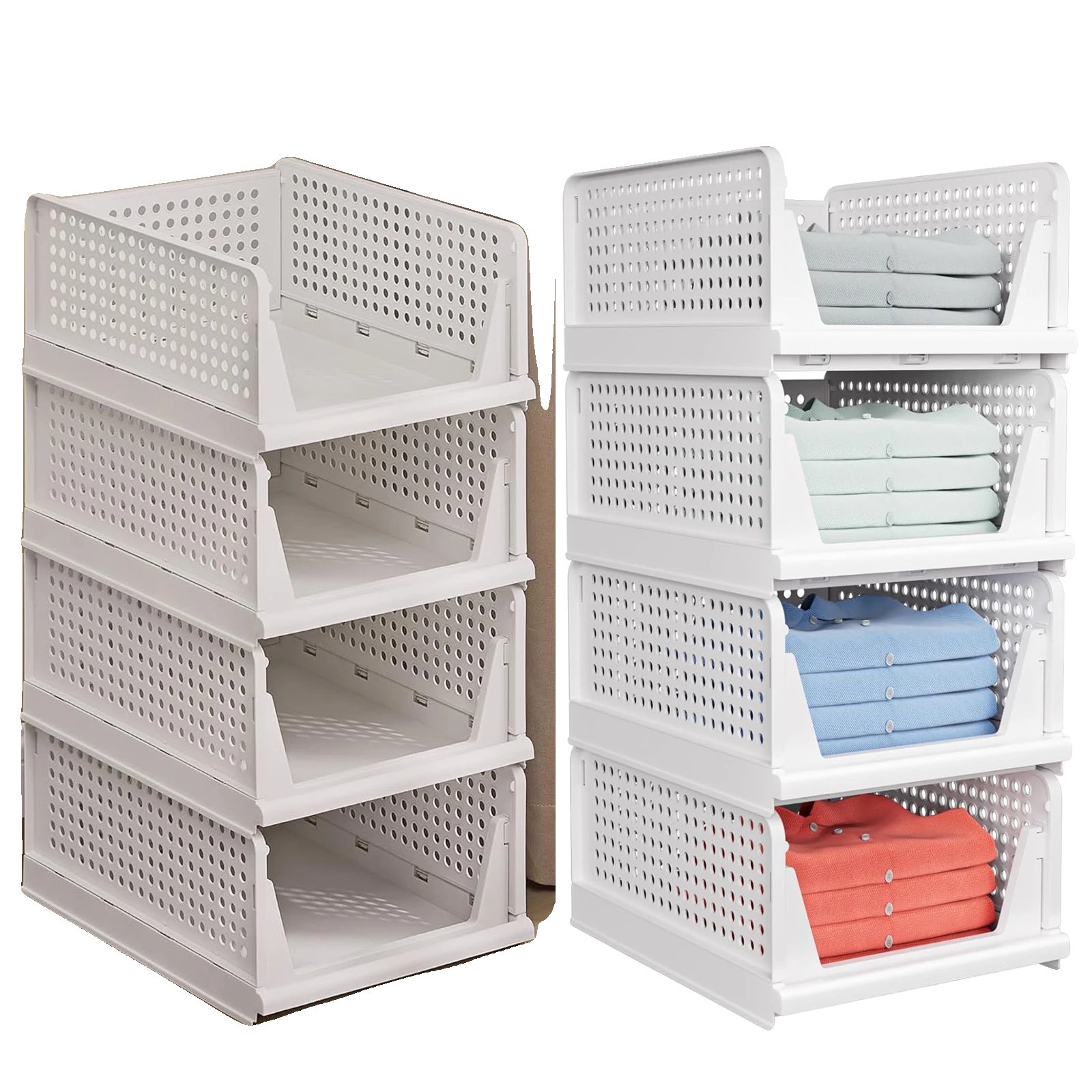 Aufbewahrungsorganizer, Faltbar, Platzsparendes Design, Stapelshelf