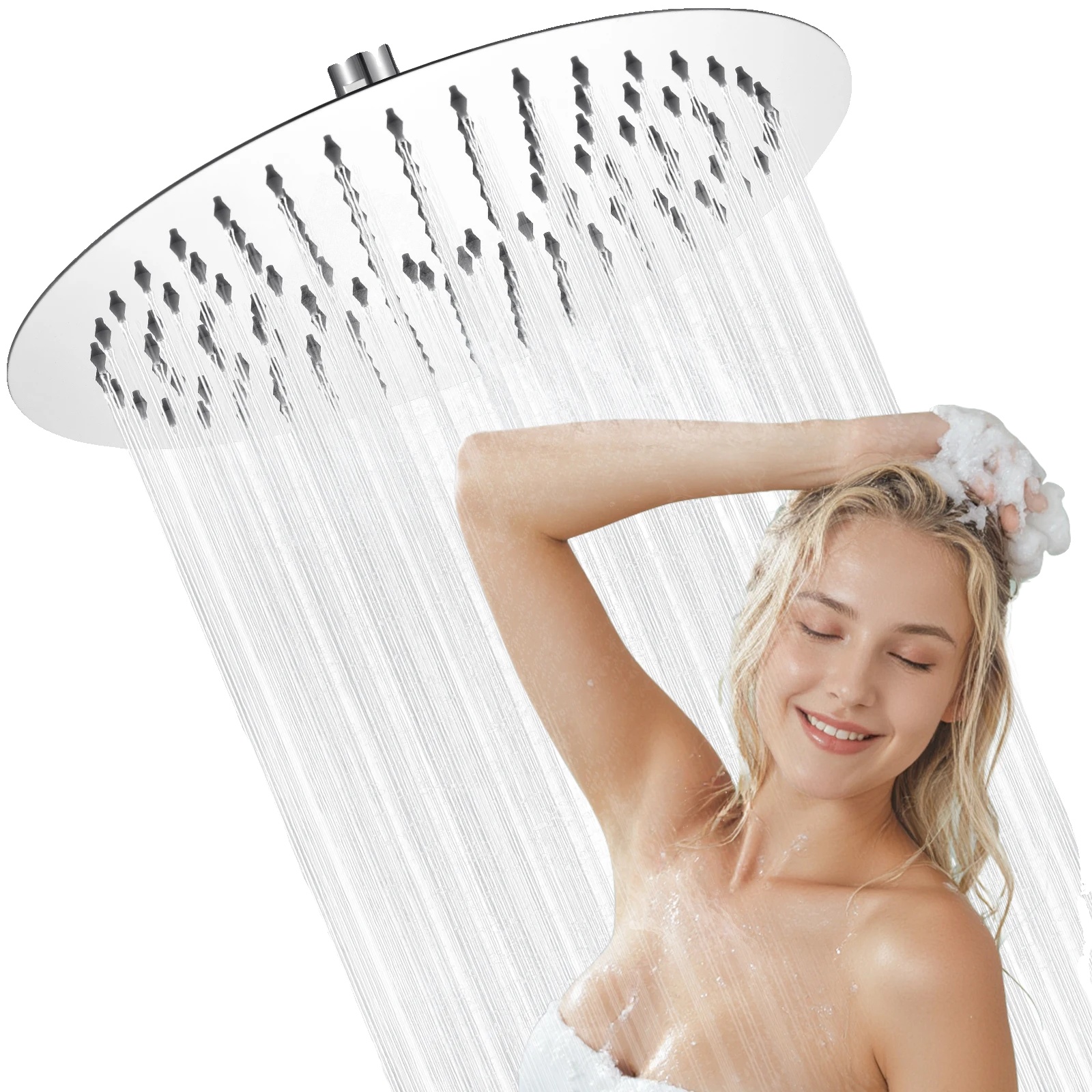 Duschkopf, Regenfall-funktion, Einfache Installation, Weiss-a, 10 Zoll