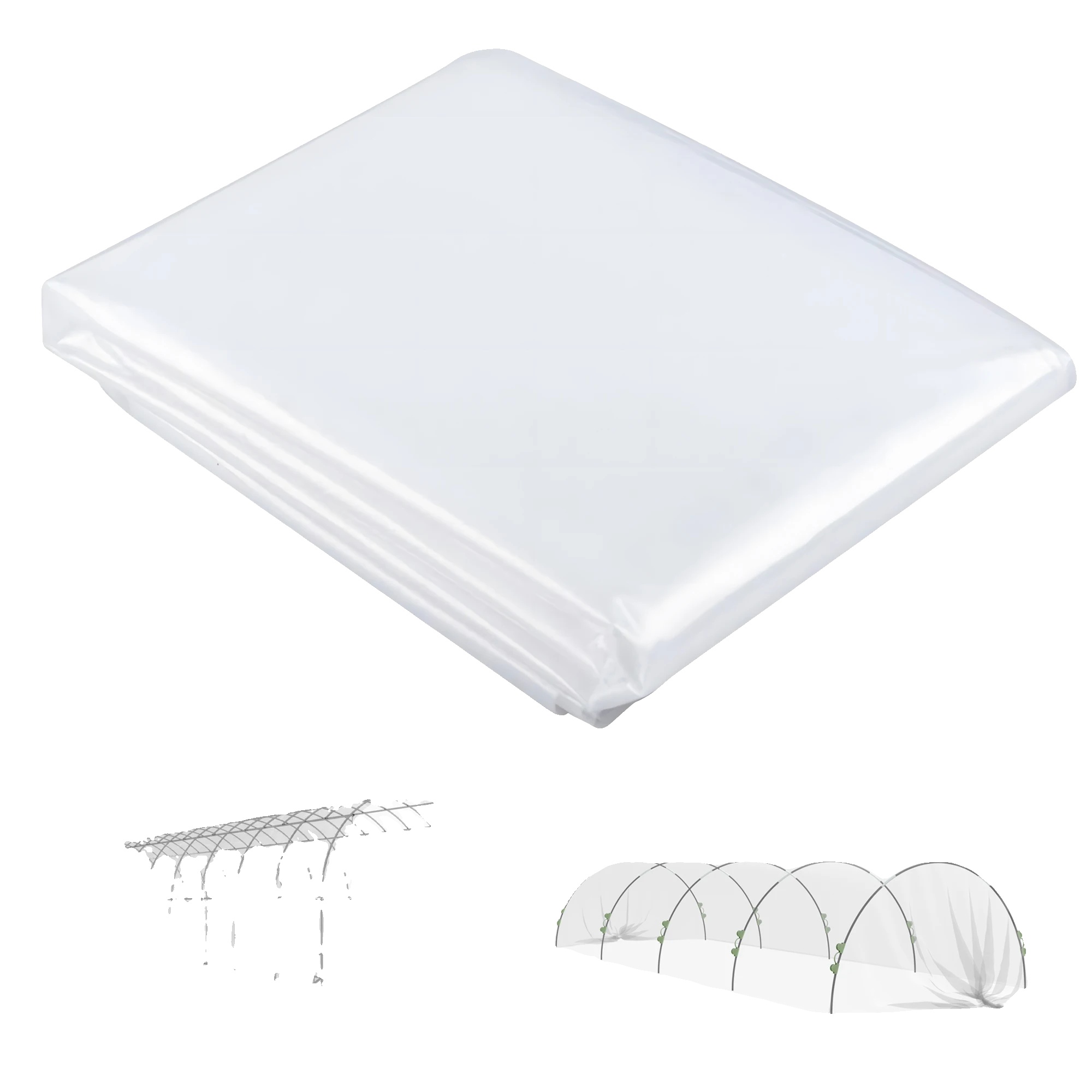 Gewächshausfolie, 8 M Länge, 10 M Breite, 0,15 Mm Dicke, 5 % Uv-schutz, 3 Kg/m² Schneelastkapazität