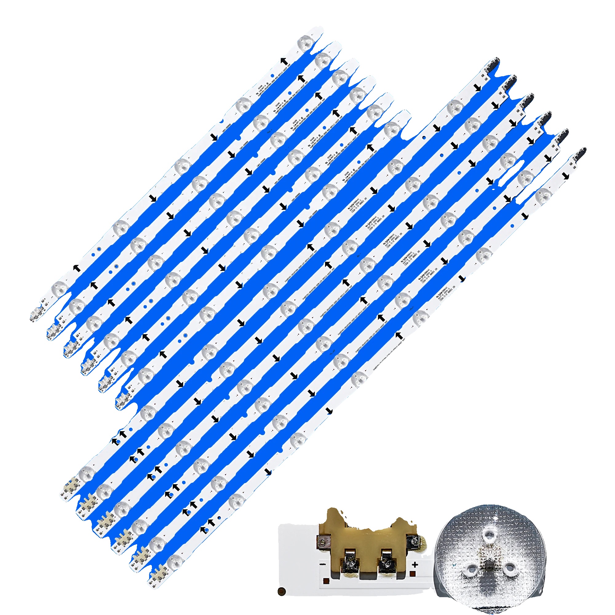 Led-hintergrundbeleuchtungsstreifen, Länge: 1026 Mm, Spannung: 3v, Anzahl Der Led-perlen: 13, Lieferumfang: 12 Streifen, Material: Hochwertiges Pvc