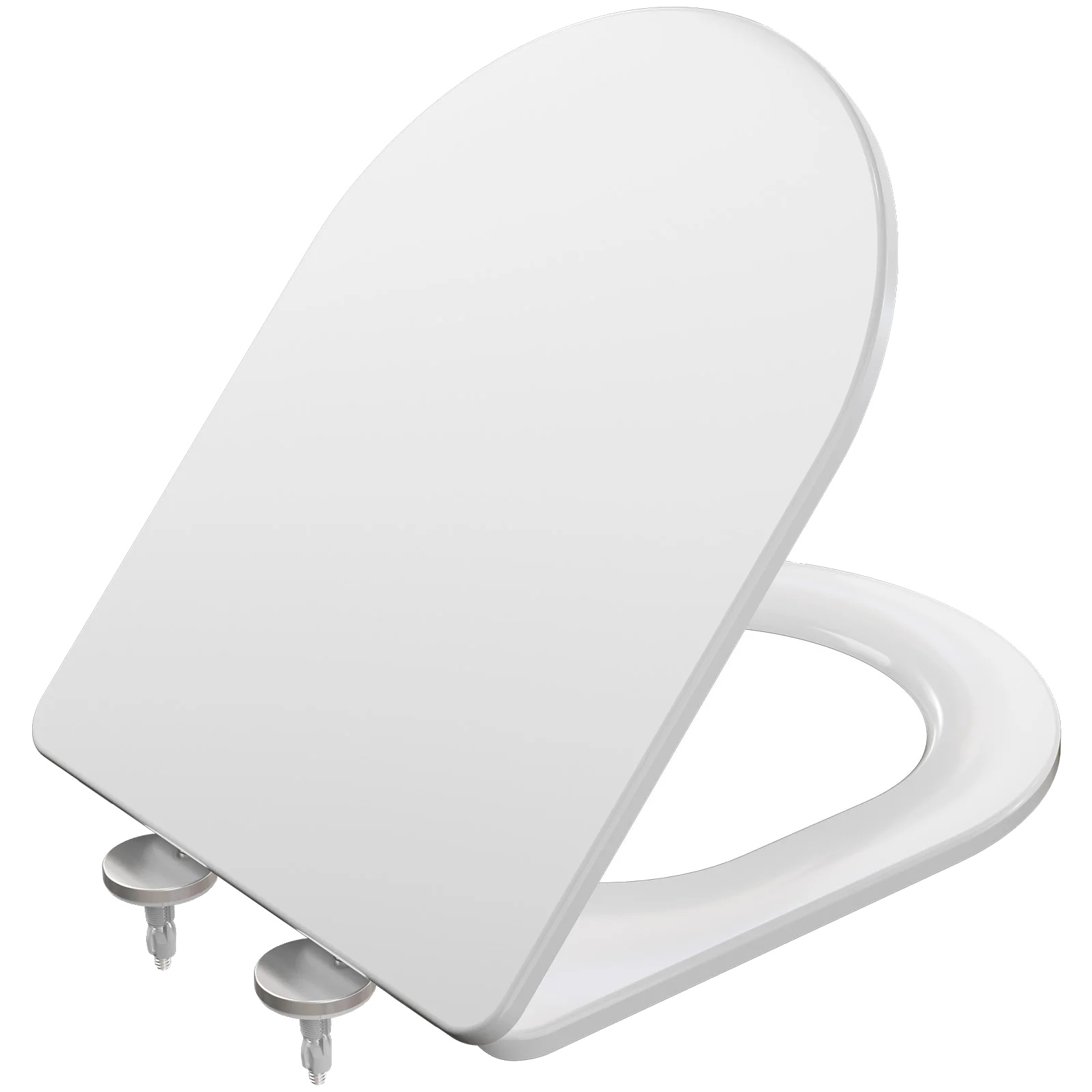 Toilettensitz, Soft-close-mechanismus, Schnellverschluss-funktion, Weiß, D-form