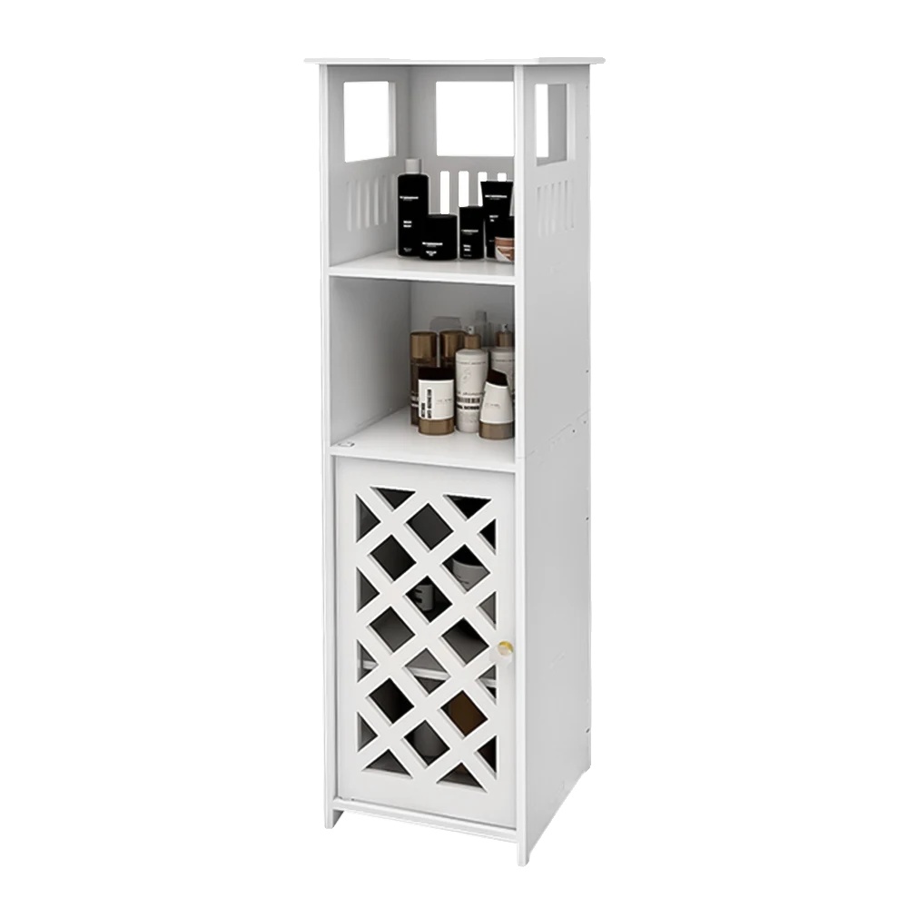 Badezimmer Aufbewahrungsschrank, Mehrstufige Regale, Elegantes Design, Weiss