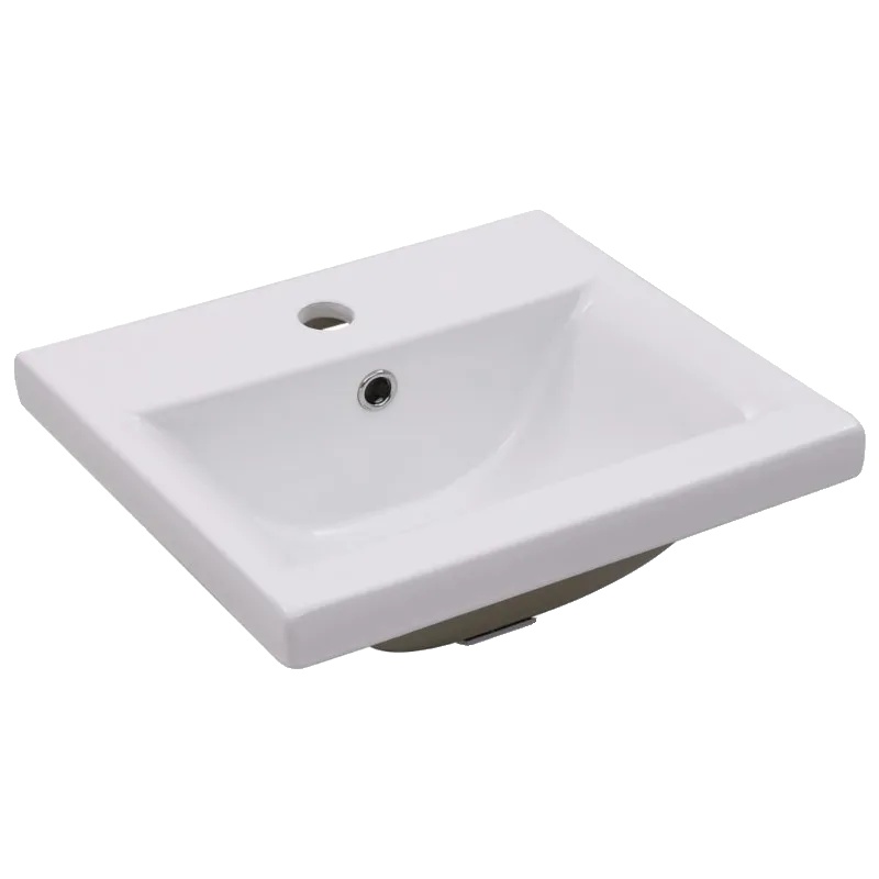 Waschbecken, Keramisches Material, Platzsparendes Design, Weiss
