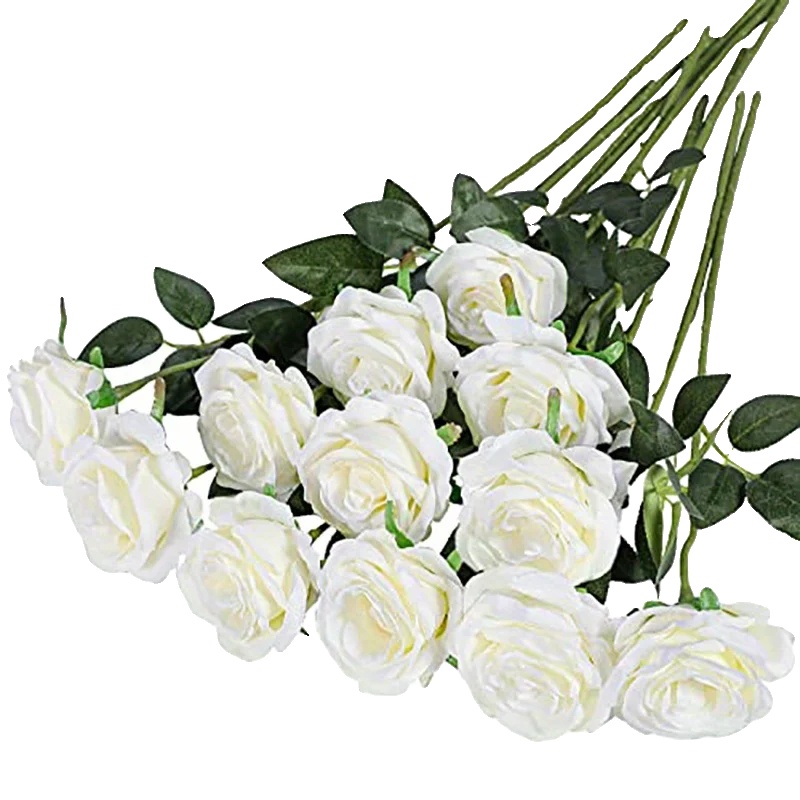 Künstlicher Rosenstrauß, Elegantes Blumendesign, Vielseitig Für Veranstaltungen, Weiss
