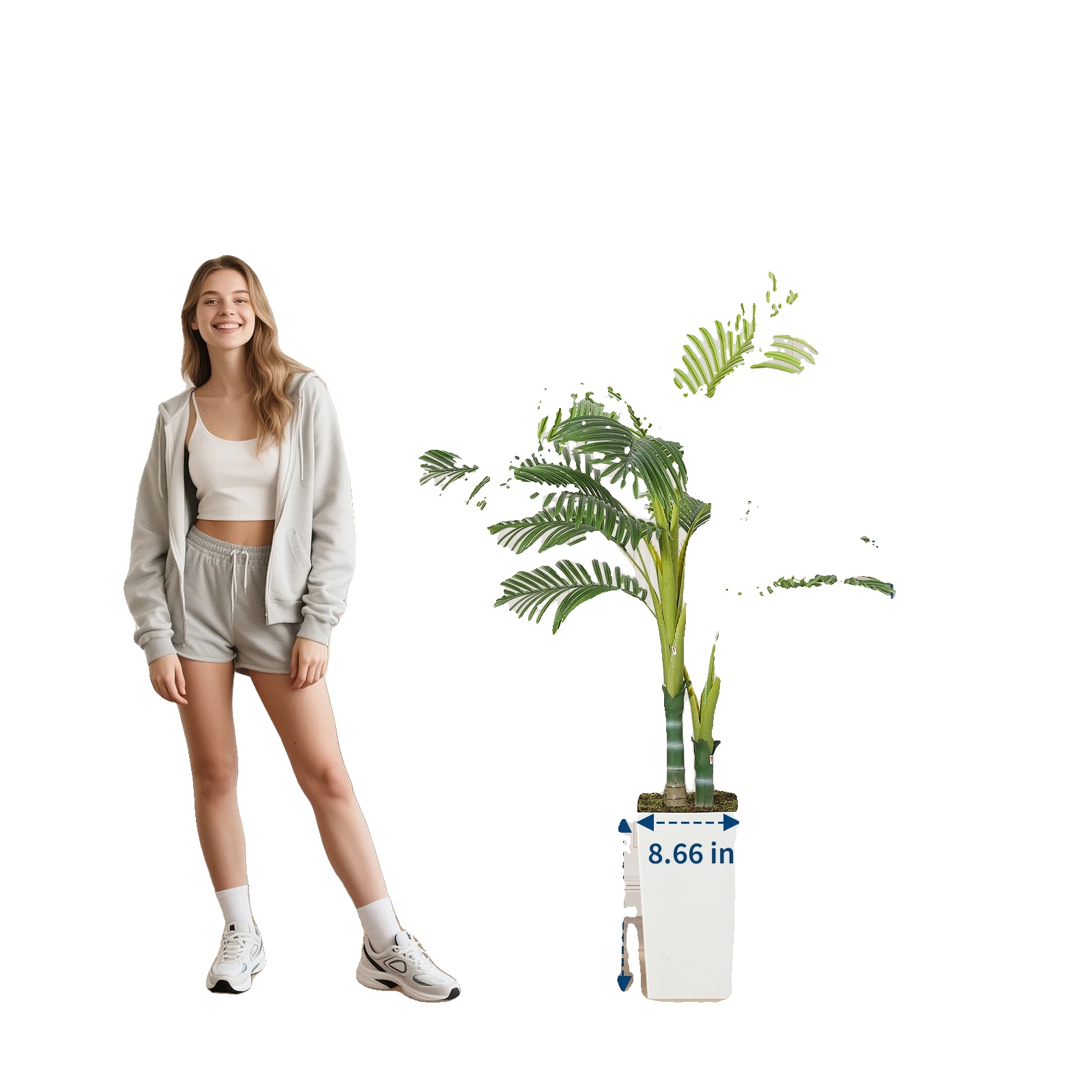 Künstliche Palme, Innen-/außenbereich, Lebensechtes Design, 150cm