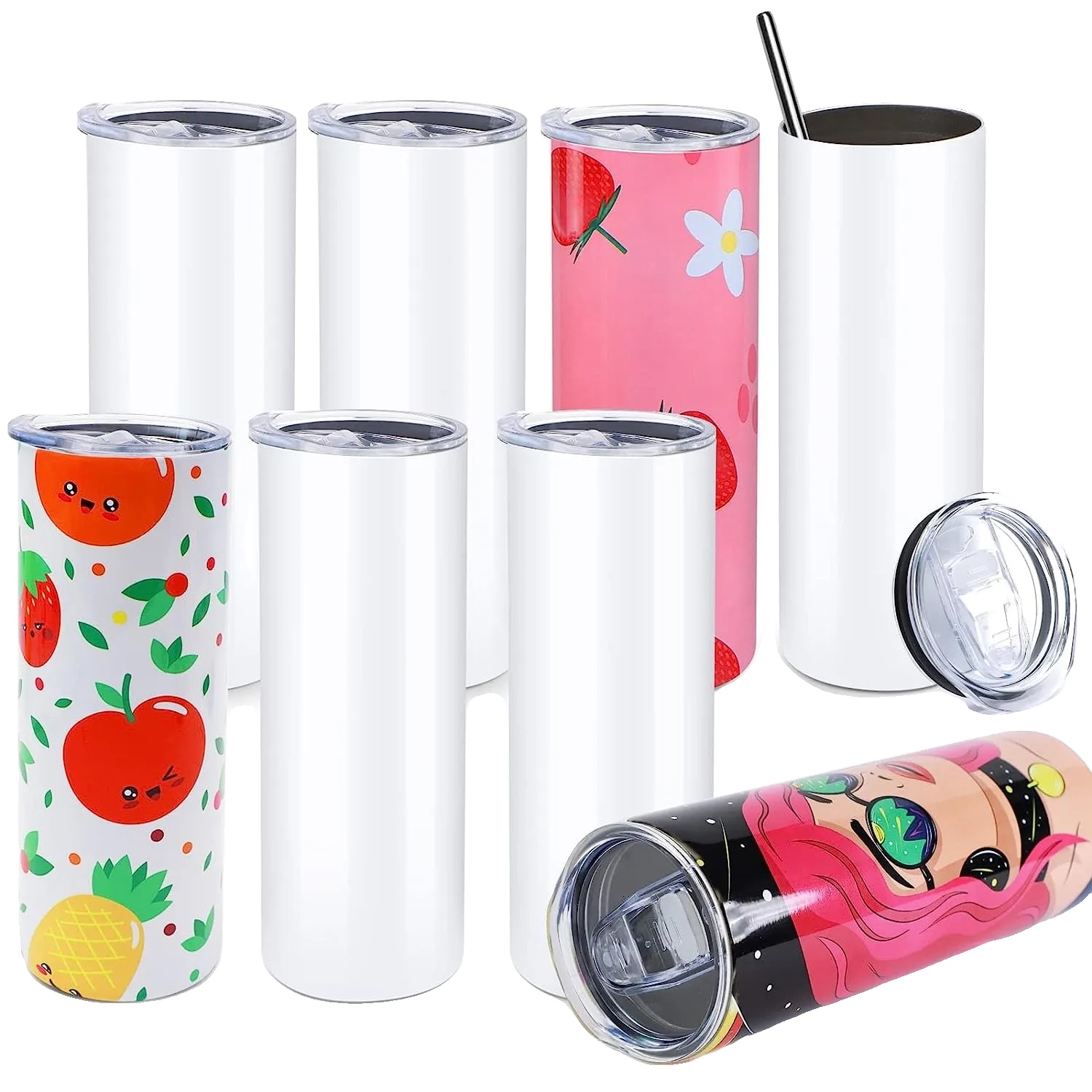 Sublimationsbecher, 20 Oz Kapazität, Auslaufsicheres Design, 8er Pack, 20 Oz