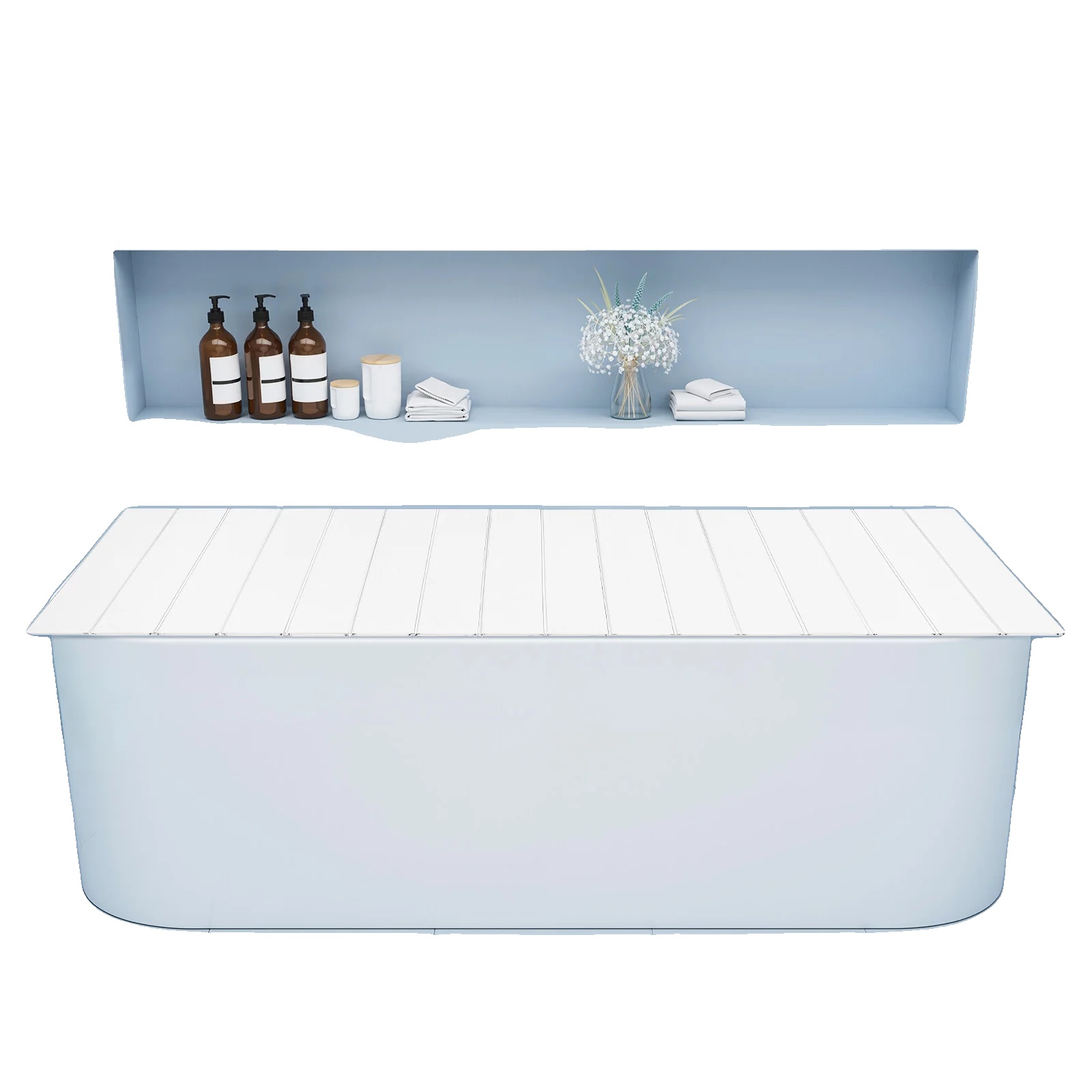 Badewannenabdeckung, Pvc-material, Abmessungen 170×70 Cm, Maximale Belastung 5 Kg, Gewicht 3,3 Kg, Modernes Design