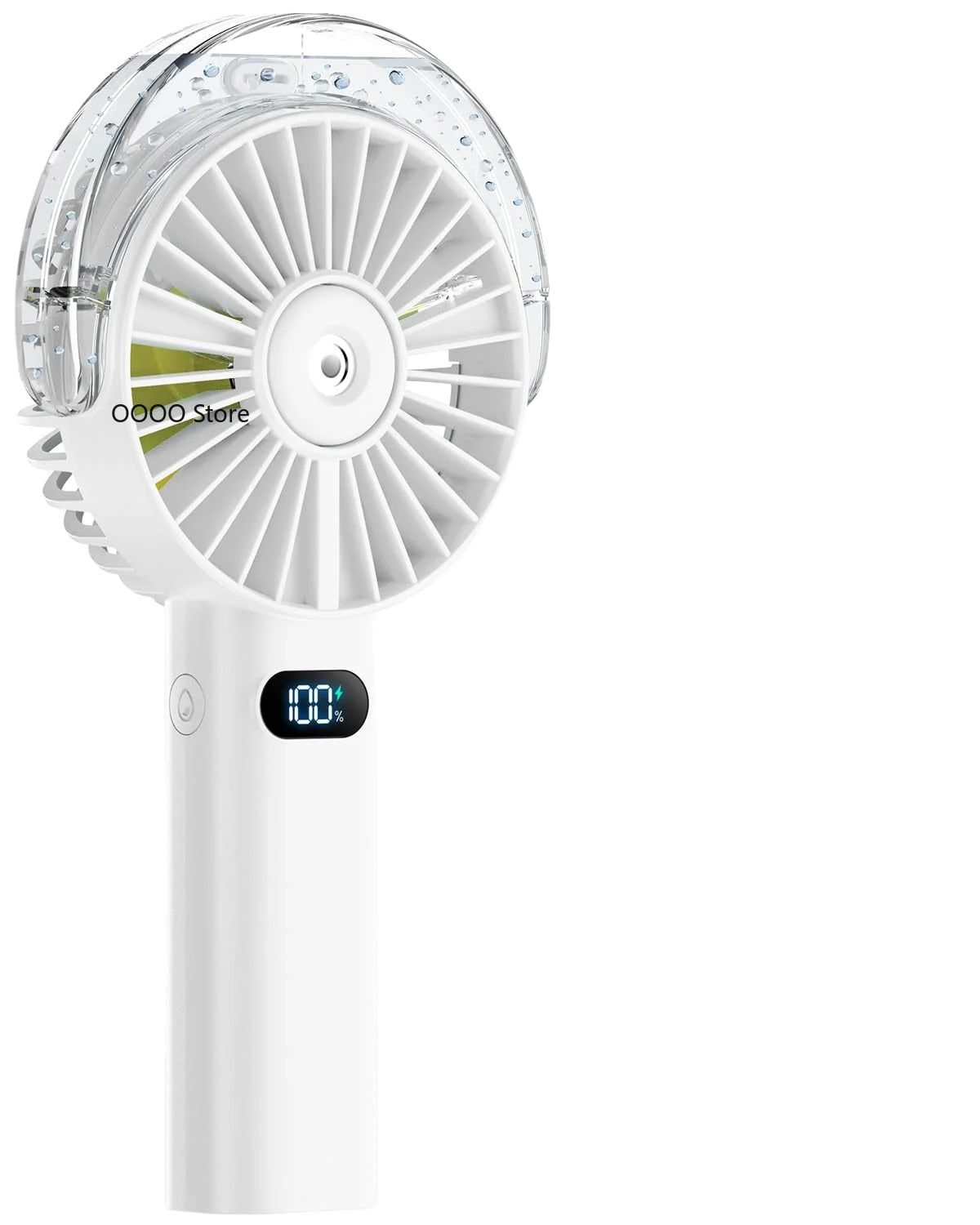 Handheld Mini Ventilator, Hochgeschwindigkeitskühlung, Wiederaufladbare Nebelfunktion, Weiss