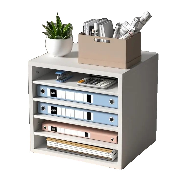 Schreibtischorganizer, 35,5 X 30,5 X 33 Cm, 5 Fächer, Abnehmbares Regal, Spanplatte, Aktenaufbewahrung