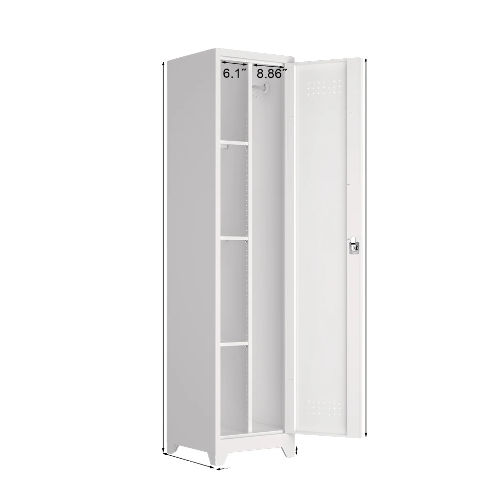 Aufbewahrungsschrank, Verstellbare Regale, Modernes Design, 15,75 X 15,75 X 64,96 Cm, Weiß 1 Tür
