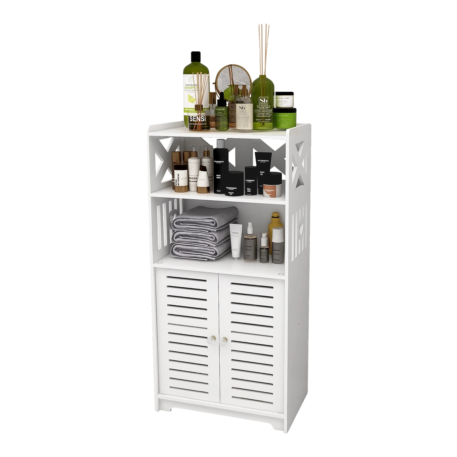 Badezimmermöbel, Modernes Design, Großzügiger Stauraum, Weiss