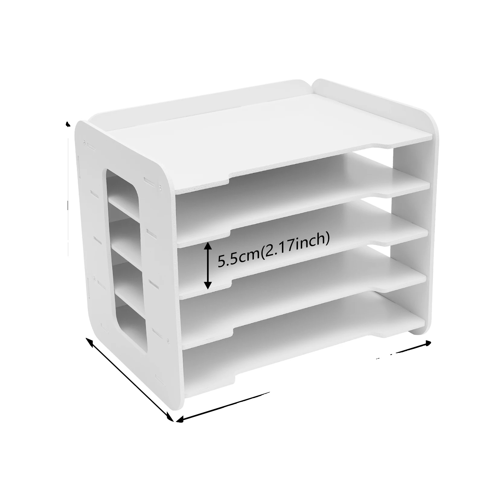 Desktop-organizer, 5-stufiges Design, Offener Zugang, Weiss