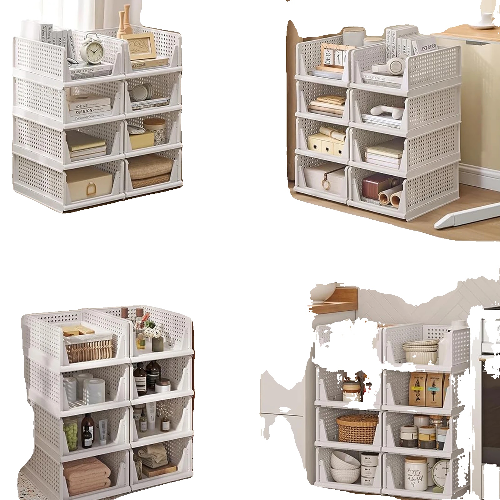Kleiderschrank Aufbewahrungsorganisator, Faltbar, Stapelbar, 4er Pack Stapelbarer Und Faltbarer Aufbewahrungsorganisator